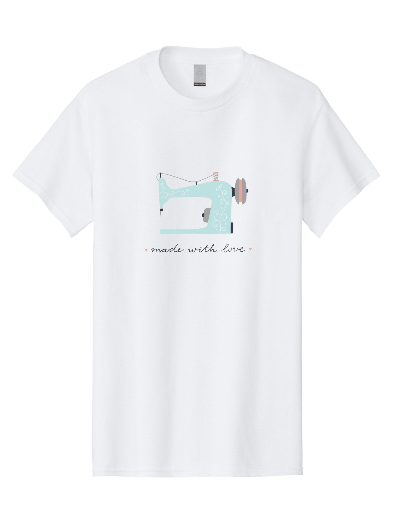 Made-With-Love-1 Men'S Graphic Tee, 100% Cotton, Comfortable Casual Summer Wear, Machine Washable, Vintage Sewing Machine, Handmade With Love, Sewing, Embroidery, Craft, Diy, Tailoring, Fashion Design Aac054 14