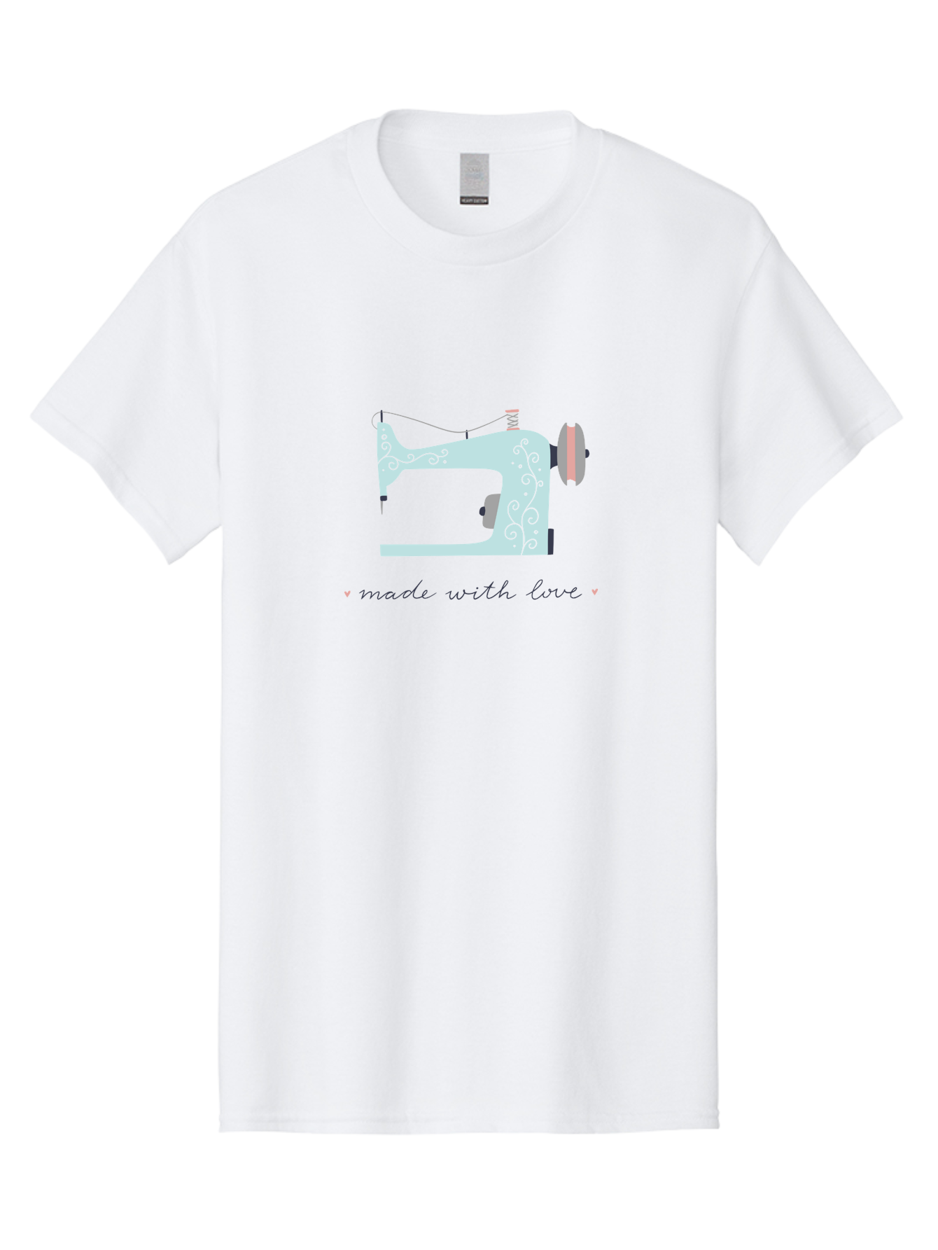 Made-With-Love-1 Men'S Graphic Tee, 100% Cotton, Comfortable Casual Summer Wear, Machine Washable, Vintage Sewing Machine, Handmade With Love, Sewing, Embroidery, Craft, Diy, Tailoring, Fashion Design Aac054 3