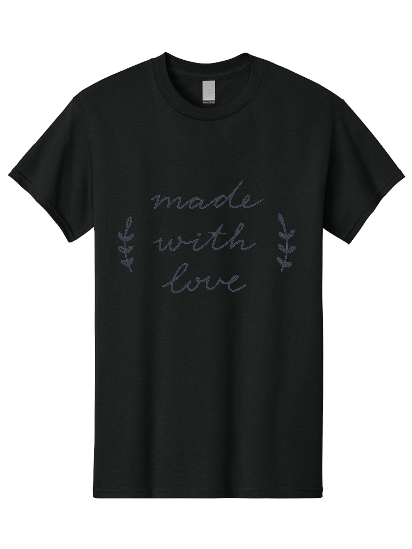 Made-With-Love Men'S Graphic Tee, 100% Cotton, Comfortable Casual Summer Wear, Machine Washable, Handwritten Typography, Love Message, Decorative Elements, Floral Motifs, Heartwarming Quote, Craftsmanship, Handmade Label Aac056 15