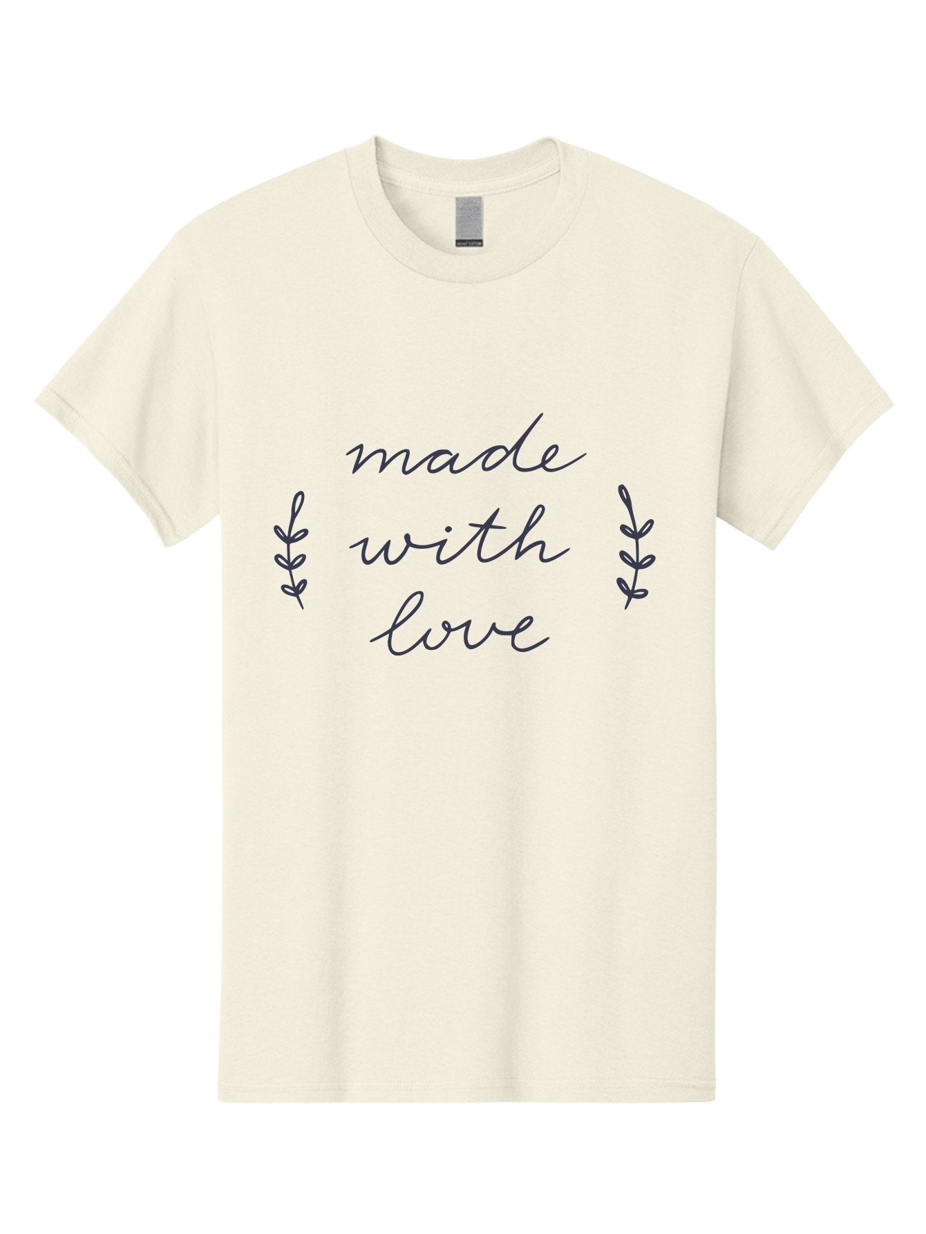 Made-With-Love Men'S Graphic Tee, 100% Cotton, Comfortable Casual Summer Wear, Machine Washable, Handwritten Typography, Love Message, Decorative Elements, Floral Motifs, Heartwarming Quote, Craftsmanship, Handmade Label Aac056 10