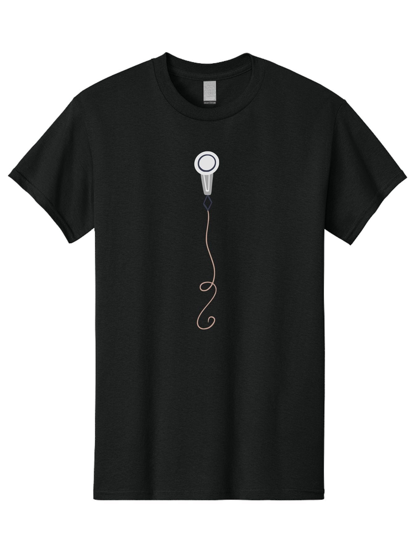 Microphone Men'S Graphic Tee, 100% Cotton, Comfortable Casual Summer Wear, Machine Washable, Simple Microphone, Modern Design, Minimalist Style, Wired Mic, Singing, Music Performance, Audio Equipment, Cartoon Illustration, Simple Shapes Aac057 3