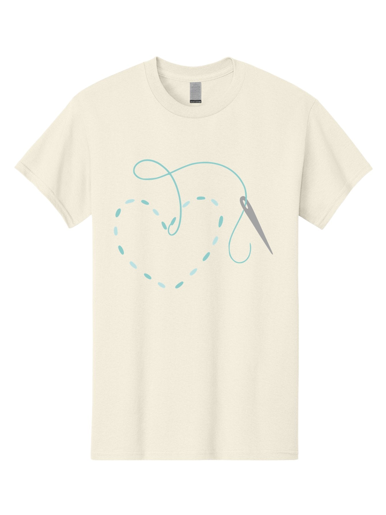 Needle-And-Thread Men'S Graphic Tee, 100% Cotton, Comfortable Casual Summer Wear, Machine Washable, Sewing Needle, Thread Stitching, Embroidery Art, Sewing Crafts, Needlework, Thread Loop, Creative Stitching Aac059 11