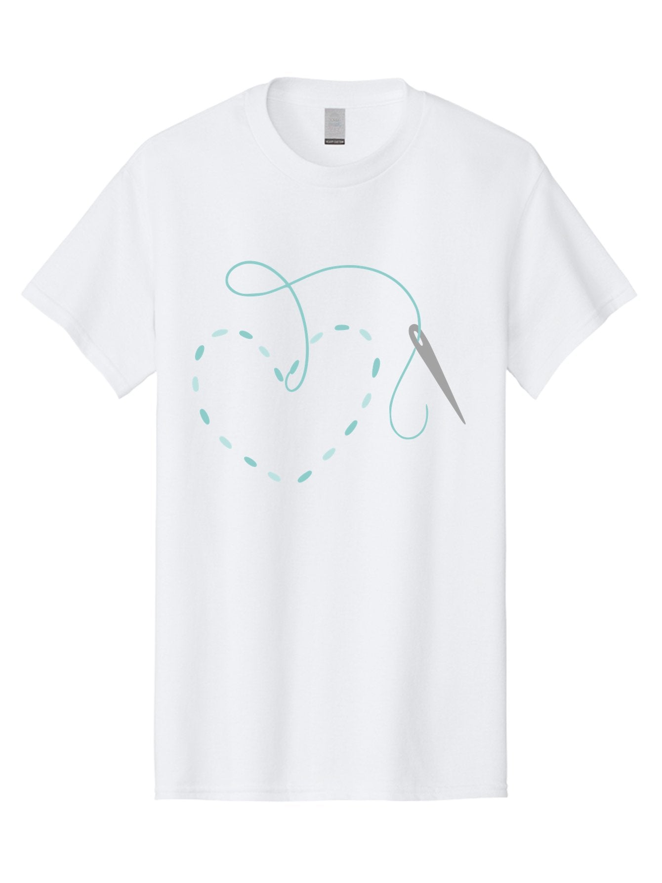 Needle-And-Thread Men'S Graphic Tee, 100% Cotton, Comfortable Casual Summer Wear, Machine Washable, Sewing Needle, Thread Stitching, Embroidery Art, Sewing Crafts, Needlework, Thread Loop, Creative Stitching Aac059 12