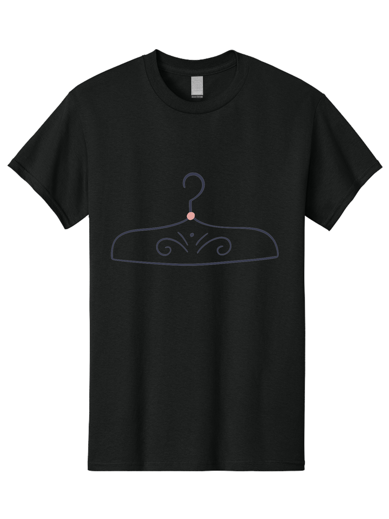 Ornate-Hanger Men'S Graphic Tee, 100% Cotton, Comfortable Casual Summer Wear, Machine Washable, Coat Hanger, Minimalist Design, Simple Line Art, Elegant Swirls, Subtle Details, Fashion Accessory, Clothing Organizer Aac061 21