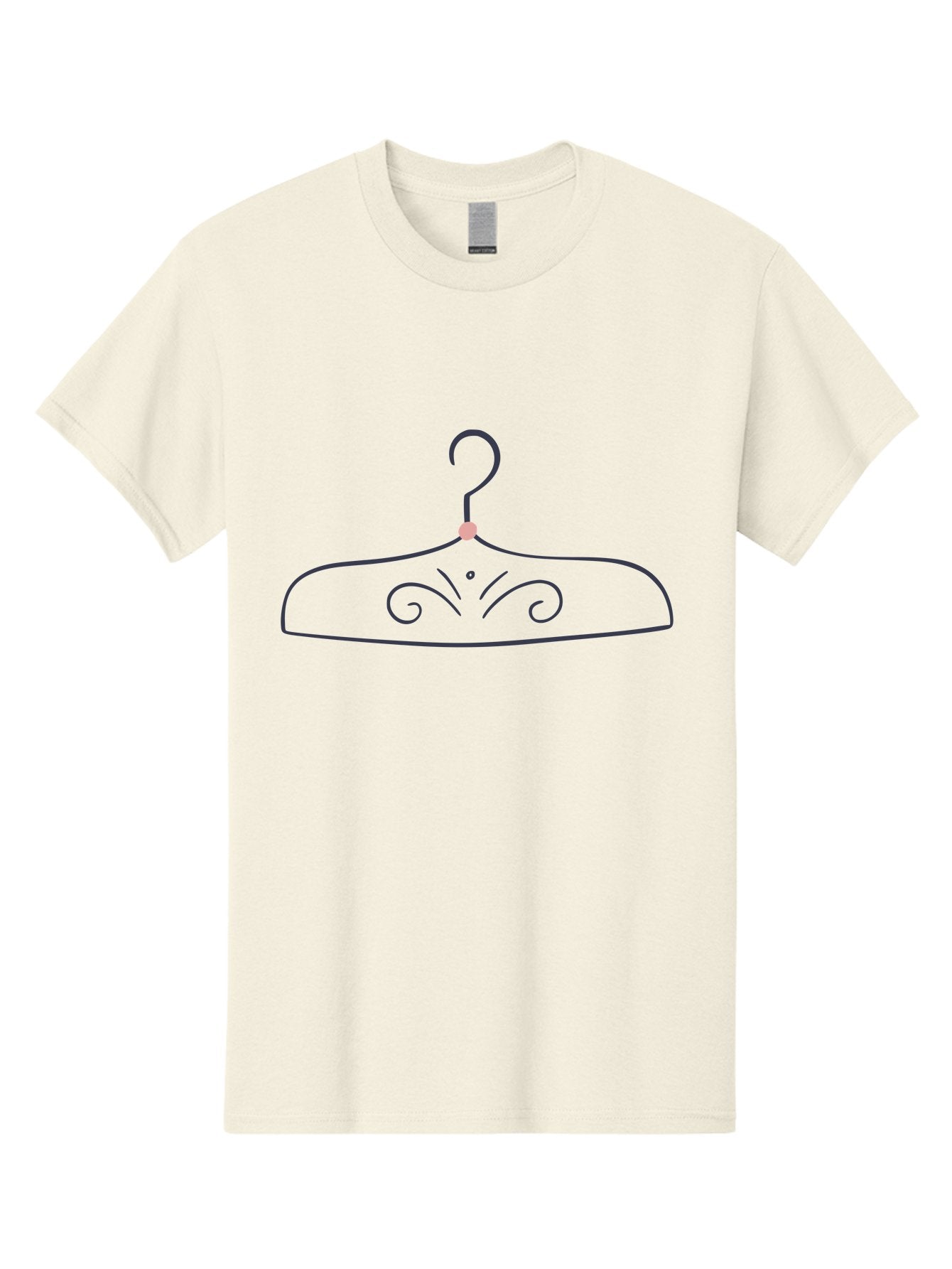 Ornate-Hanger Men'S Graphic Tee, 100% Cotton, Comfortable Casual Summer Wear, Machine Washable, Coat Hanger, Minimalist Design, Simple Line Art, Elegant Swirls, Subtle Details, Fashion Accessory, Clothing Organizer Aac061