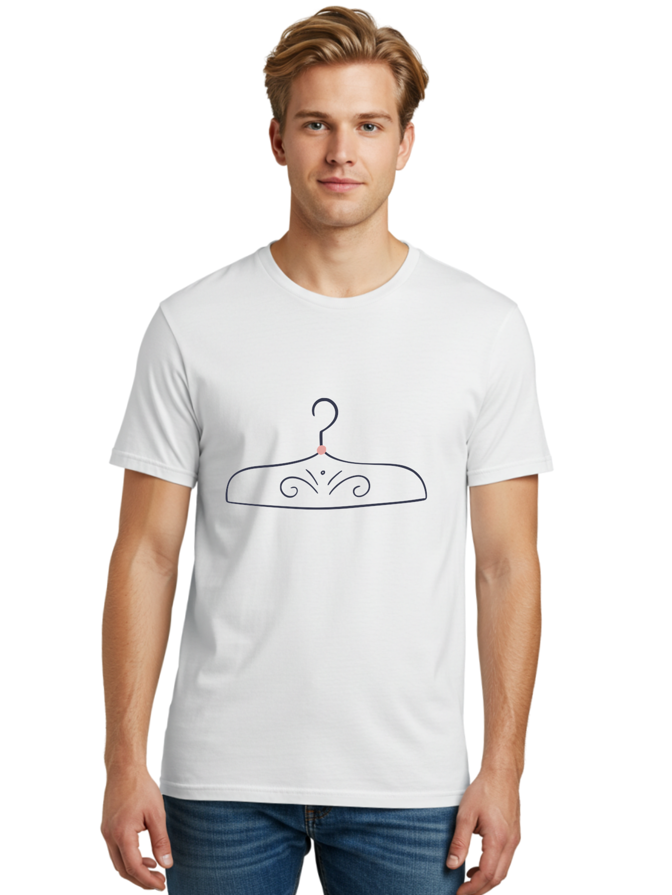 Ornate-Hanger Men'S Graphic Tee, 100% Cotton, Comfortable Casual Summer Wear, Machine Washable, Coat Hanger, Minimalist Design, Simple Line Art, Elegant Swirls, Subtle Details, Fashion Accessory, Clothing Organizer Aac061 6
