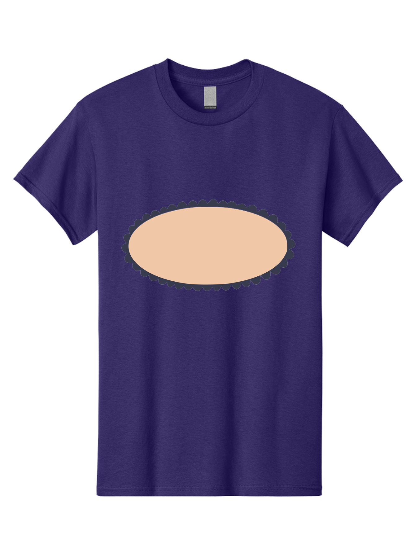 Oval-Badge Men'S Graphic Tee, 100% Cotton, Comfortable Casual Summer Wear, Machine Washable, Oval Shape, Decorative Frame, Beige And Black, Ornate Design, Blank Space, Graphic Element, Simple Illustration, Elegant Border Aac062 17