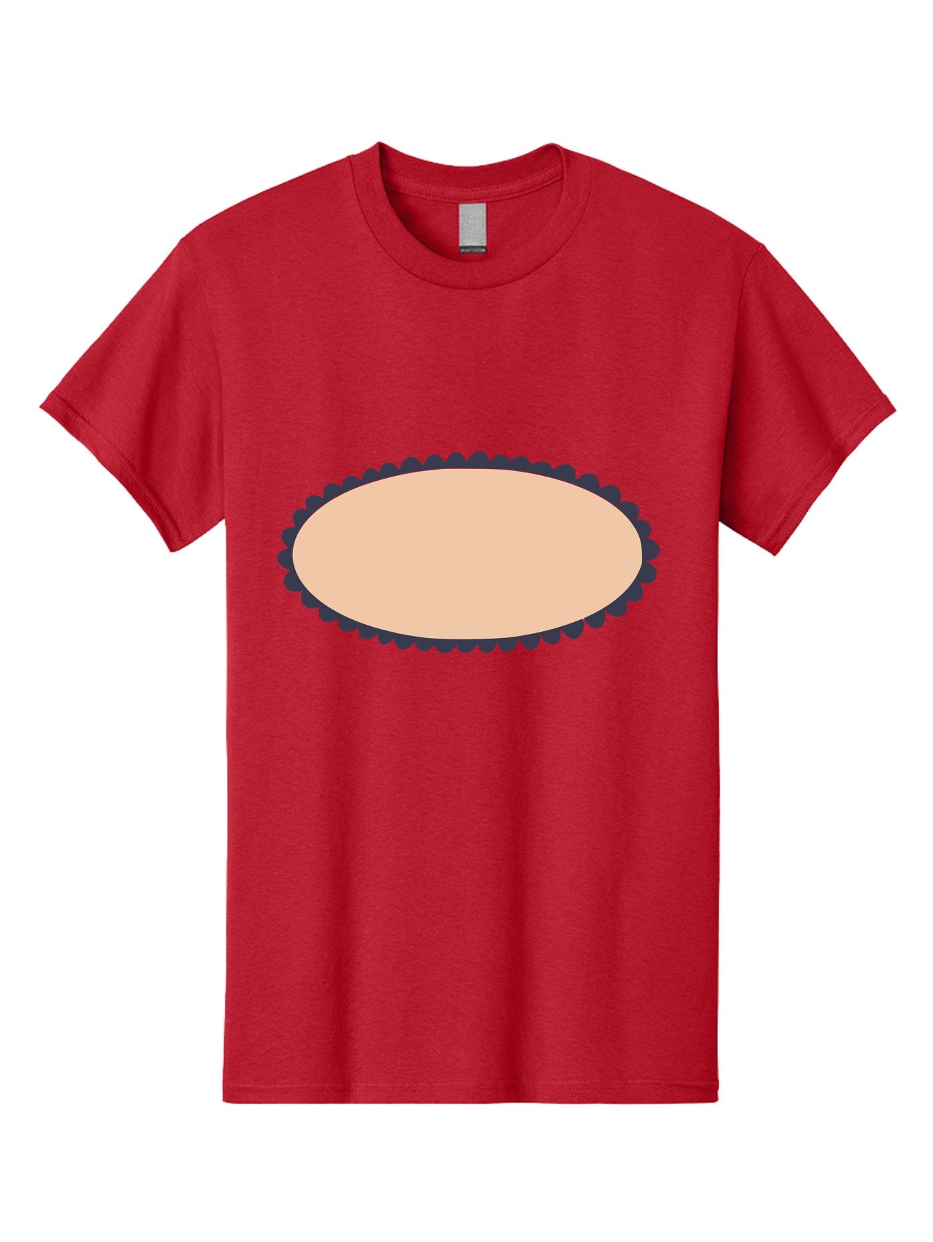 Oval-Badge Men'S Graphic Tee, 100% Cotton, Comfortable Casual Summer Wear, Machine Washable, Oval Shape, Decorative Frame, Beige And Black, Ornate Design, Blank Space, Graphic Element, Simple Illustration, Elegant Border Aac062 9