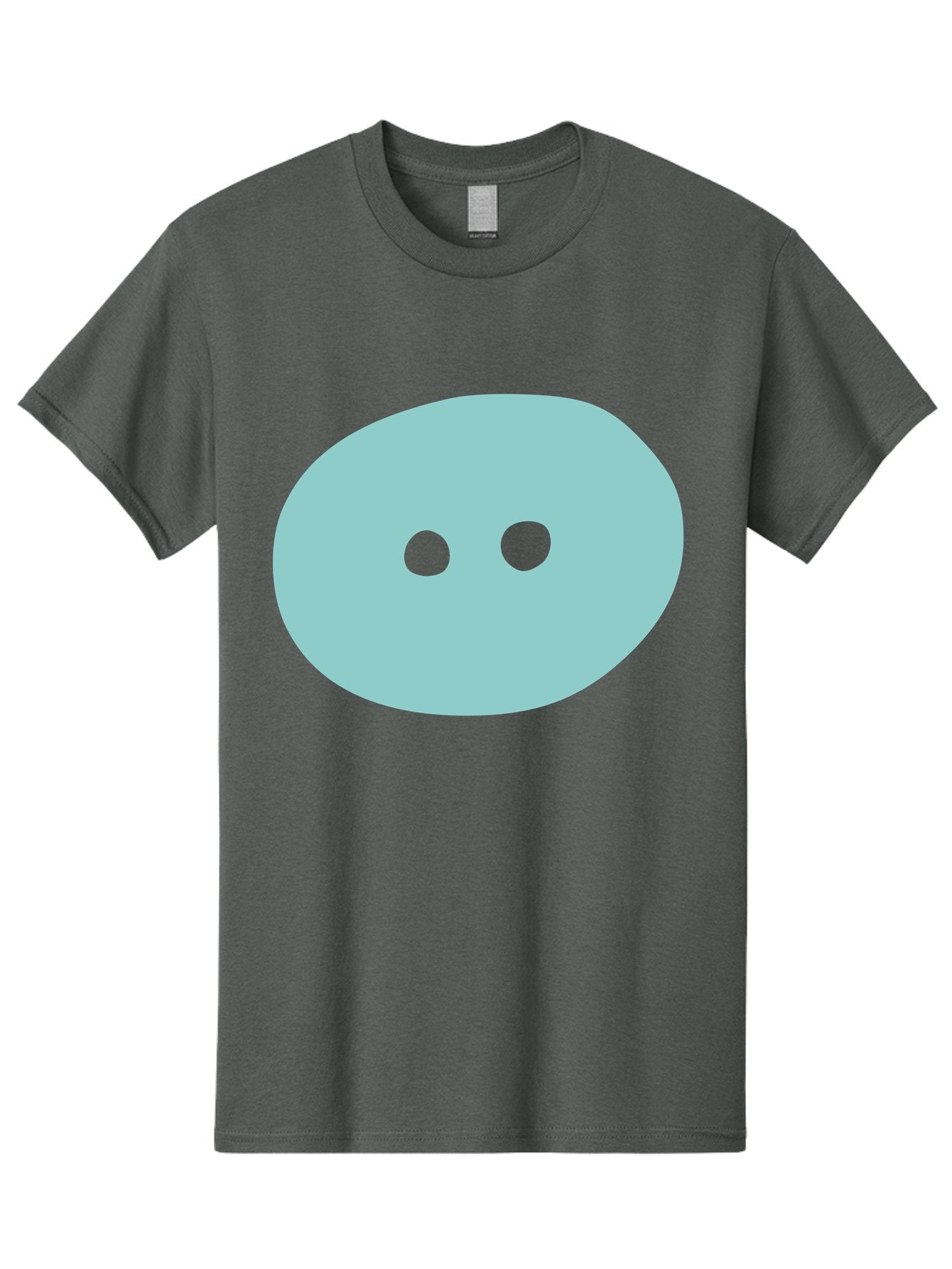 Oval-Shape Men'S Graphic Tee, 100% Cotton, Comfortable Casual Summer Wear, Machine Washable, Simple Face, Minimalist Design, Cartoon Character, Oval Shape, Two Eyes, Cute Expression, Digital Art, Modern Illustration Aac064 13