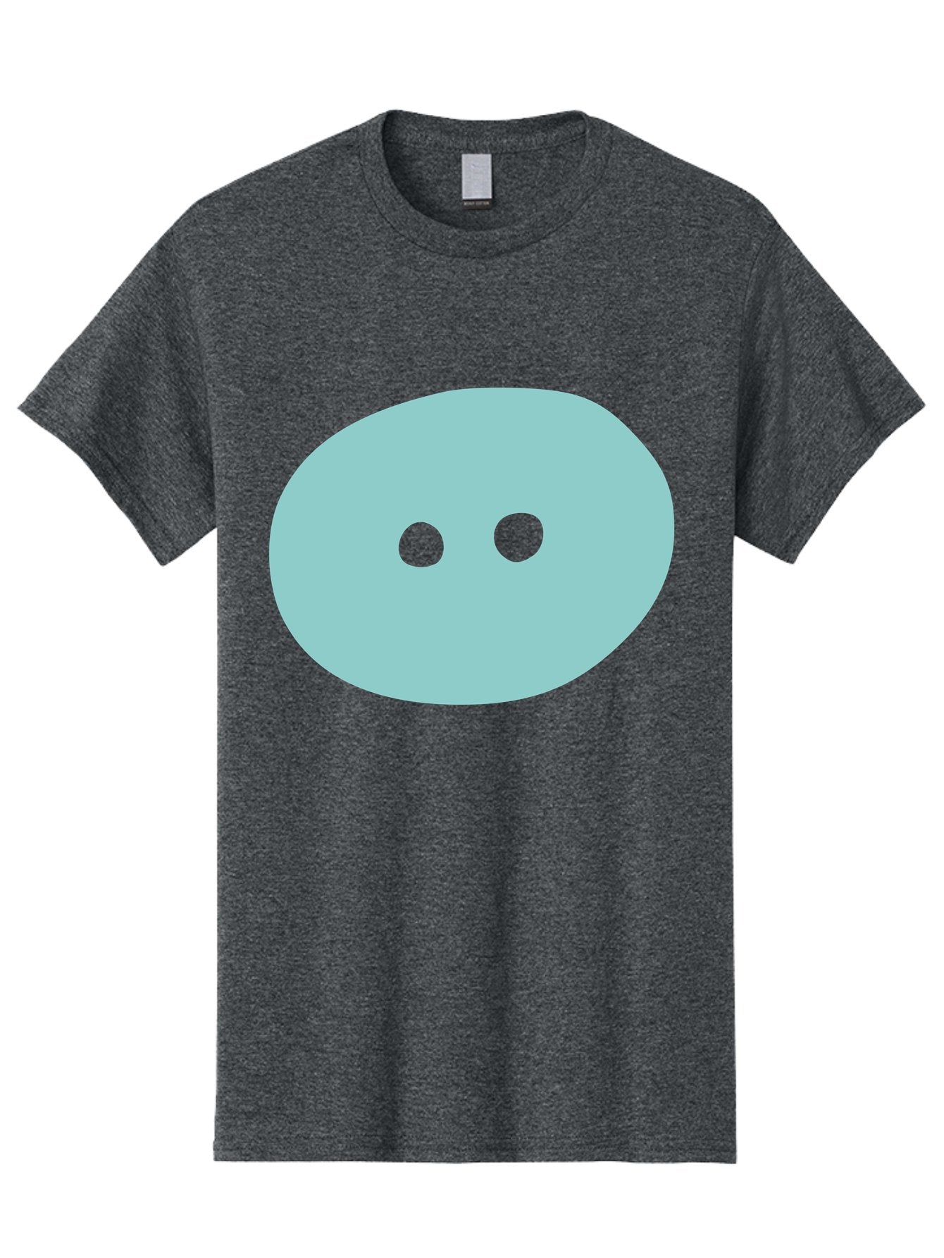 Oval-Shape Men'S Graphic Tee, 100% Cotton, Comfortable Casual Summer Wear, Machine Washable, Simple Face, Minimalist Design, Cartoon Character, Oval Shape, Two Eyes, Cute Expression, Digital Art, Modern Illustration Aac064 10