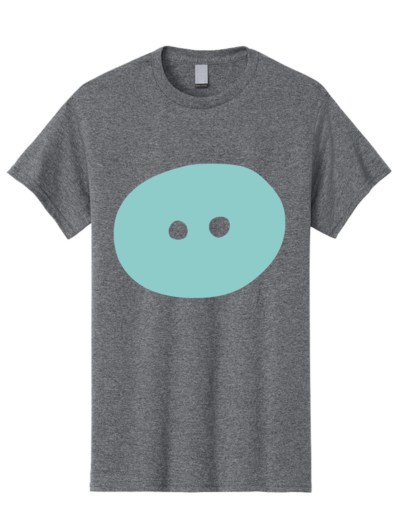 Oval-Shape Men'S Graphic Tee, 100% Cotton, Comfortable Casual Summer Wear, Machine Washable, Simple Face, Minimalist Design, Cartoon Character, Oval Shape, Two Eyes, Cute Expression, Digital Art, Modern Illustration Aac064 3