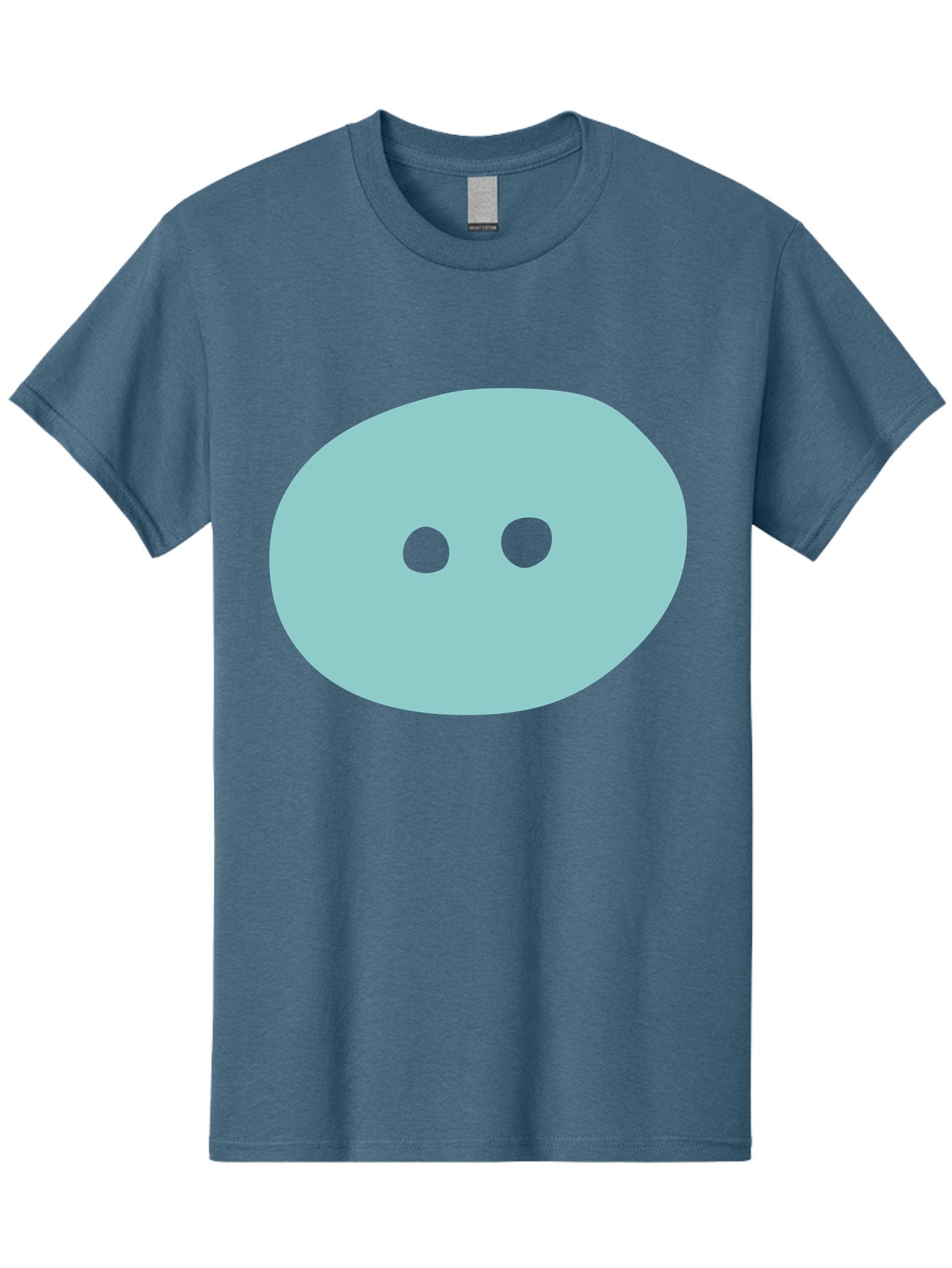Oval-Shape Men'S Graphic Tee, 100% Cotton, Comfortable Casual Summer Wear, Machine Washable, Simple Face, Minimalist Design, Cartoon Character, Oval Shape, Two Eyes, Cute Expression, Digital Art, Modern Illustration Aac064 12