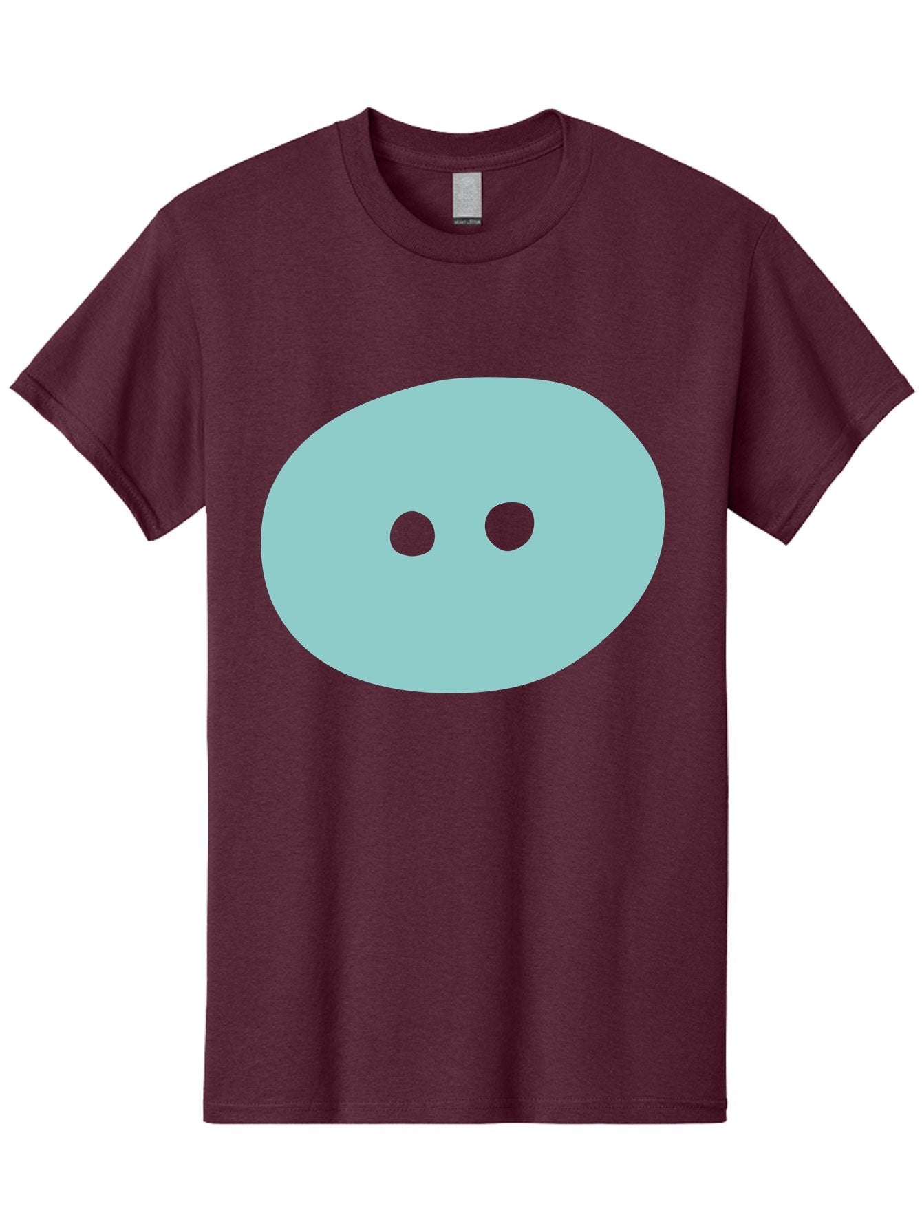 Oval-Shape Men'S Graphic Tee, 100% Cotton, Comfortable Casual Summer Wear, Machine Washable, Simple Face, Minimalist Design, Cartoon Character, Oval Shape, Two Eyes, Cute Expression, Digital Art, Modern Illustration Aac064 15
