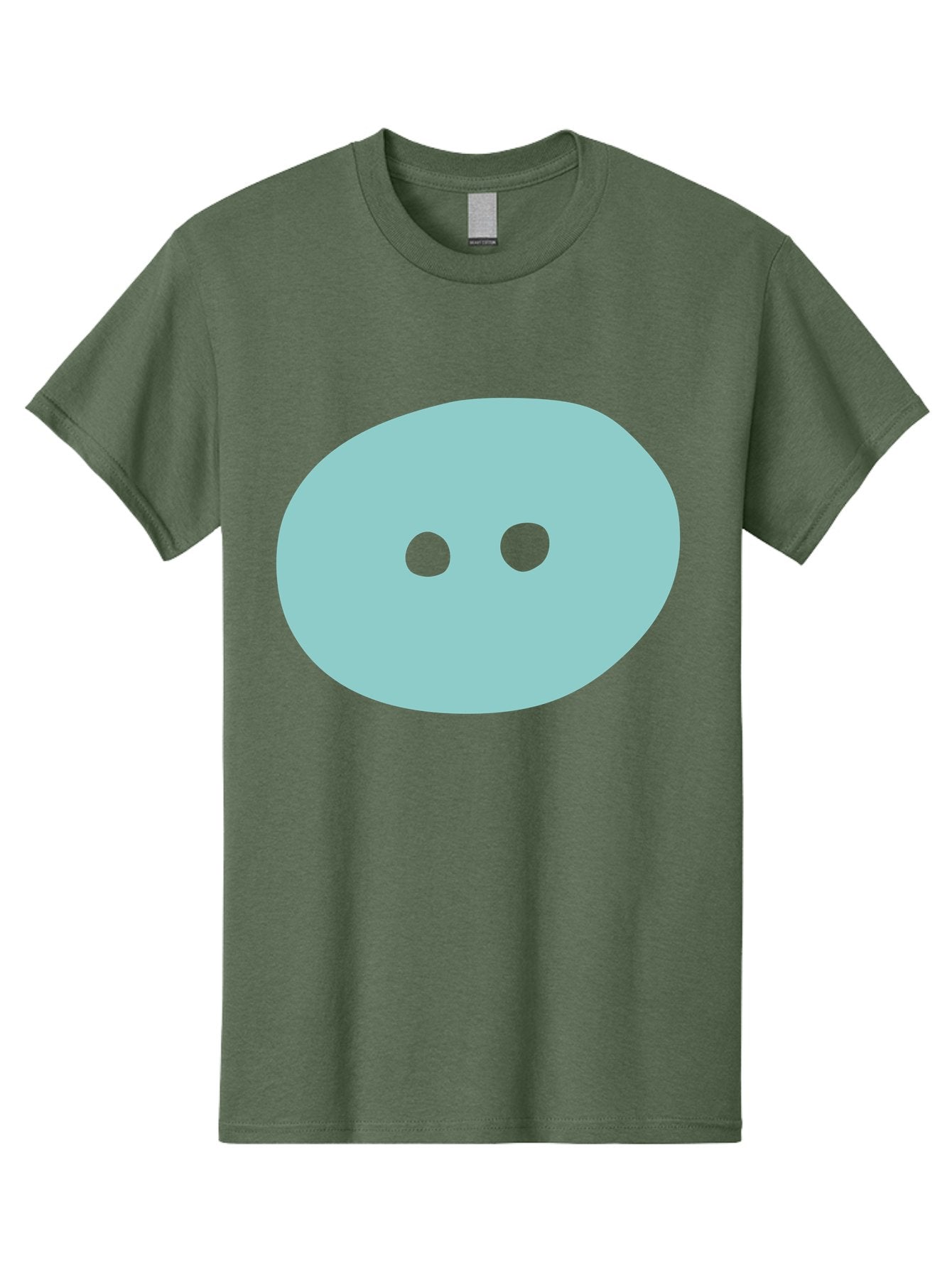Oval-Shape Men'S Graphic Tee, 100% Cotton, Comfortable Casual Summer Wear, Machine Washable, Simple Face, Minimalist Design, Cartoon Character, Oval Shape, Two Eyes, Cute Expression, Digital Art, Modern Illustration Aac064