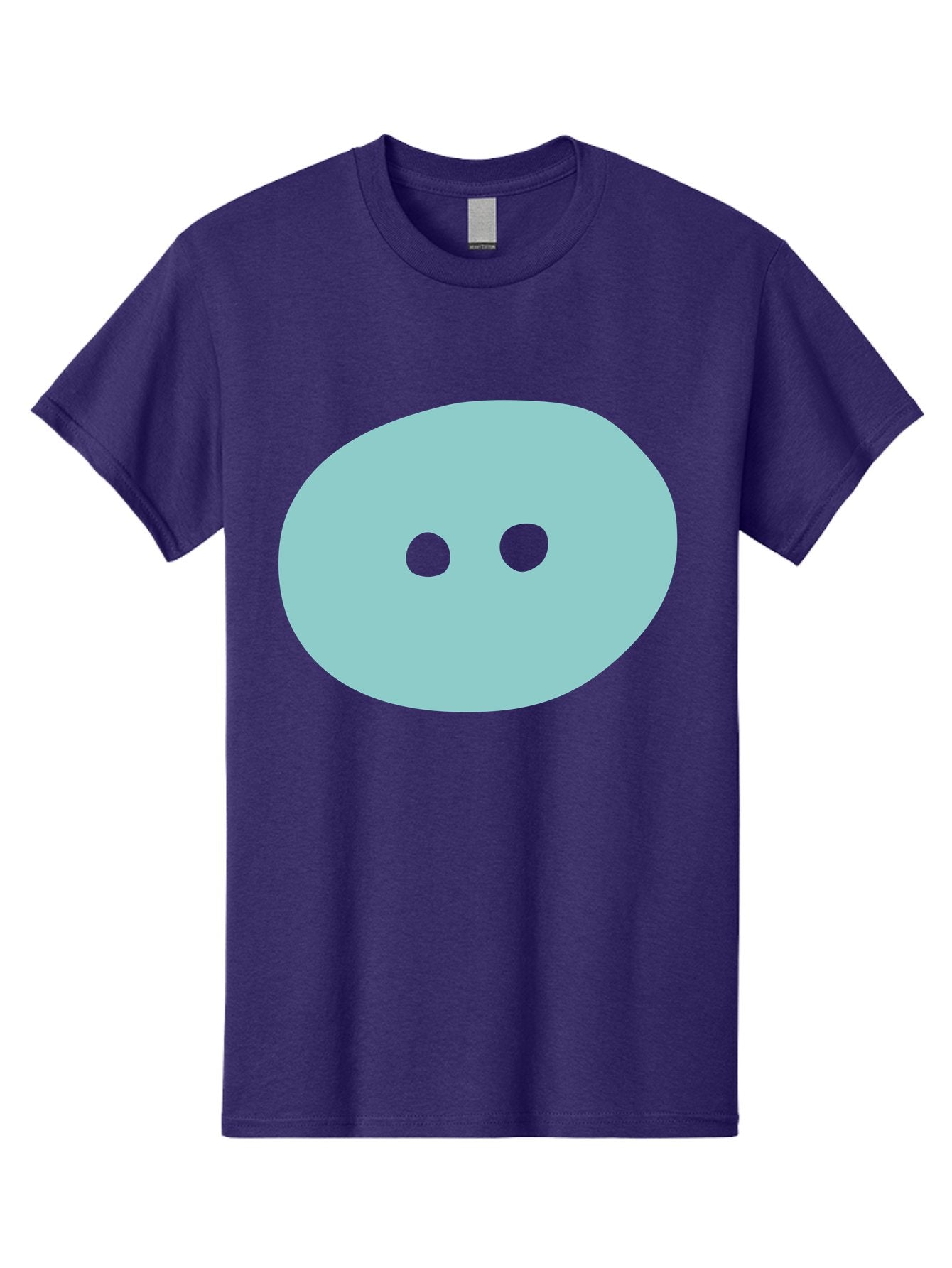 Oval-Shape Men'S Graphic Tee, 100% Cotton, Comfortable Casual Summer Wear, Machine Washable, Simple Face, Minimalist Design, Cartoon Character, Oval Shape, Two Eyes, Cute Expression, Digital Art, Modern Illustration Aac064 7
