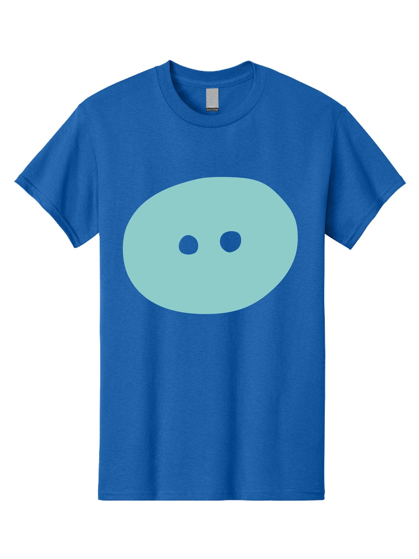 Oval-Shape Men'S Graphic Tee, 100% Cotton, Comfortable Casual Summer Wear, Machine Washable, Simple Face, Minimalist Design, Cartoon Character, Oval Shape, Two Eyes, Cute Expression, Digital Art, Modern Illustration Aac064 11