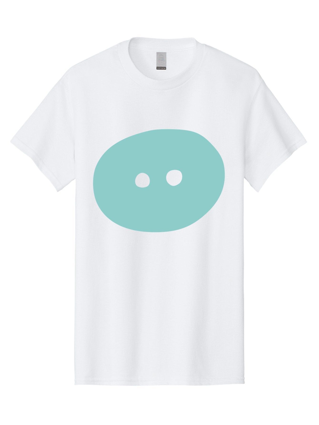 Oval-Shape Men'S Graphic Tee, 100% Cotton, Comfortable Casual Summer Wear, Machine Washable, Simple Face, Minimalist Design, Cartoon Character, Oval Shape, Two Eyes, Cute Expression, Digital Art, Modern Illustration Aac064 9
