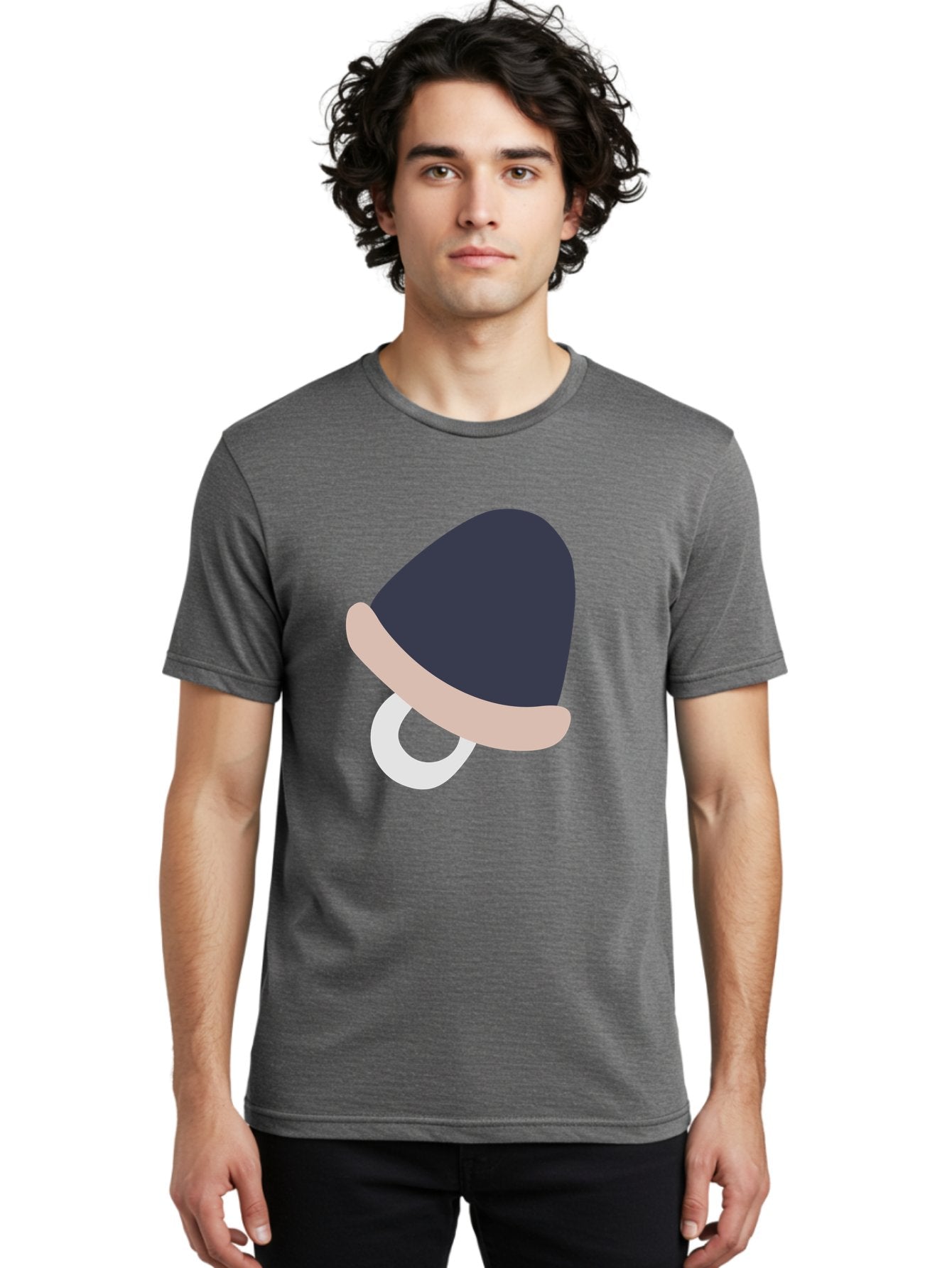 Pacifier Men'S Graphic Tee, 100% Cotton, Comfortable Casual Summer Wear, Machine Washable, Pacifier For Baby, Baby Soother, Nursery Accessories, Infant Care, Baby Supplies, Newborn Essentials Aac065 22