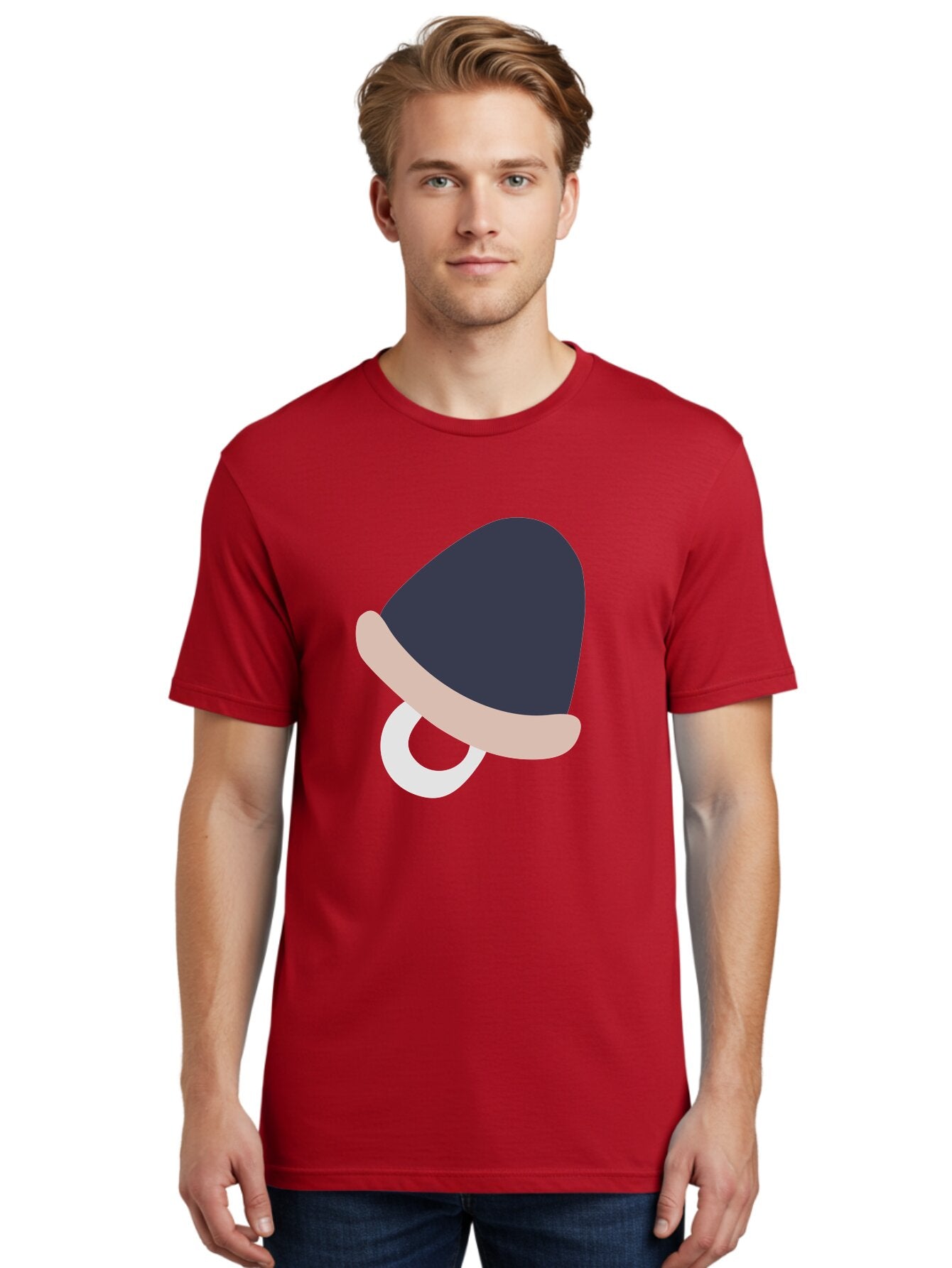 Pacifier Men'S Graphic Tee, 100% Cotton, Comfortable Casual Summer Wear, Machine Washable, Pacifier For Baby, Baby Soother, Nursery Accessories, Infant Care, Baby Supplies, Newborn Essentials Aac065 29