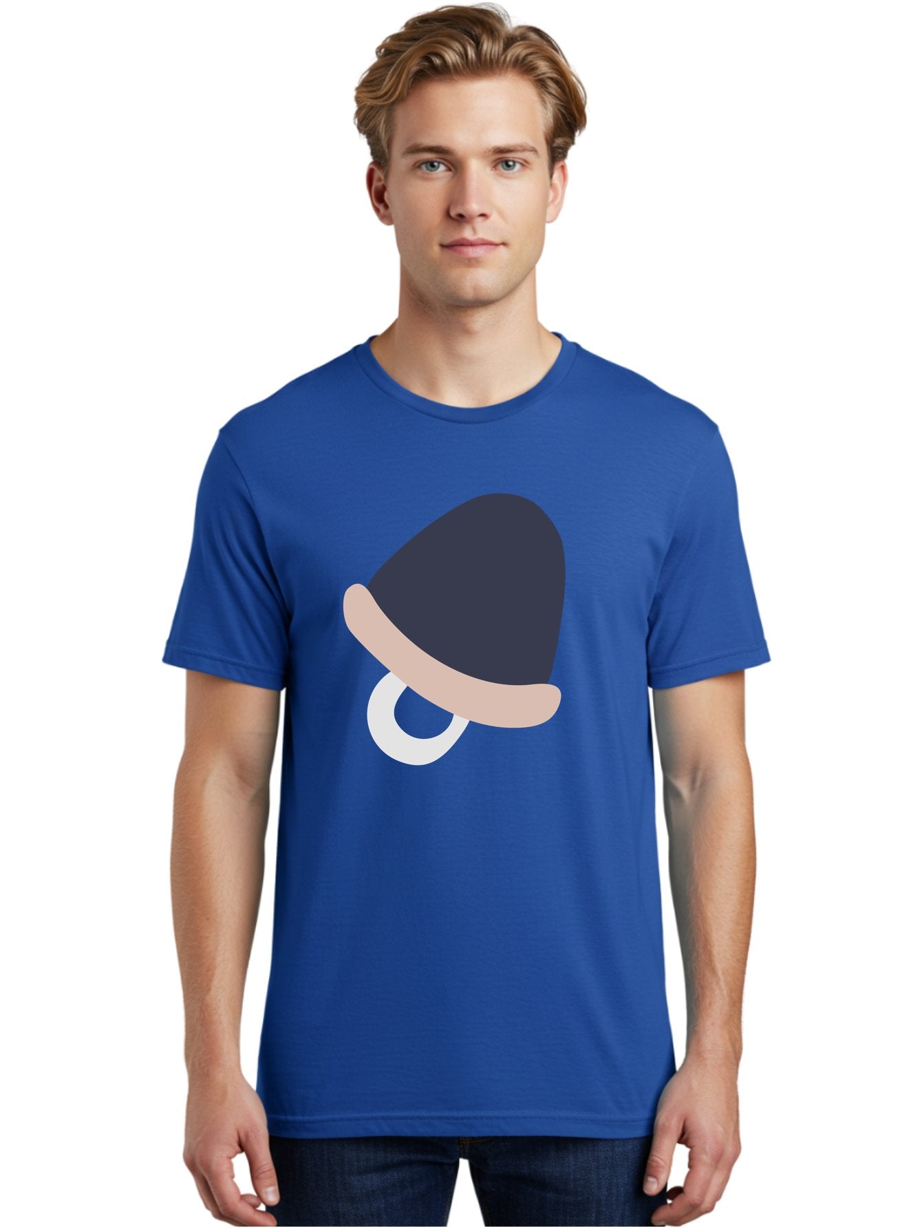 Pacifier Men'S Graphic Tee, 100% Cotton, Comfortable Casual Summer Wear, Machine Washable, Pacifier For Baby, Baby Soother, Nursery Accessories, Infant Care, Baby Supplies, Newborn Essentials Aac065 20