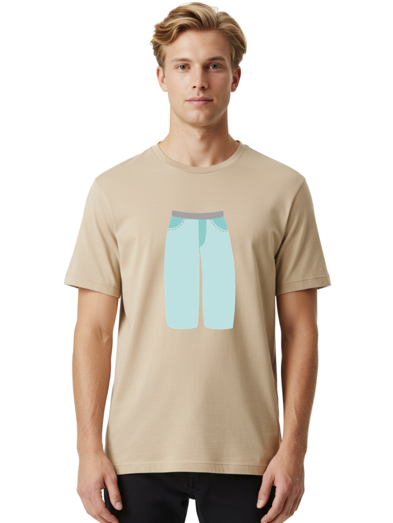 Pajama-Pants Men'S Graphic Tee, 100% Cotton, Comfortable Casual Summer Wear, Machine Washable, Light Blue Pants, Gray Waistband, Back Pockets, Casual Wear, Comfortable Clothing, Simple Design, Minimal Style, Fashion Illustration Aac066 18
