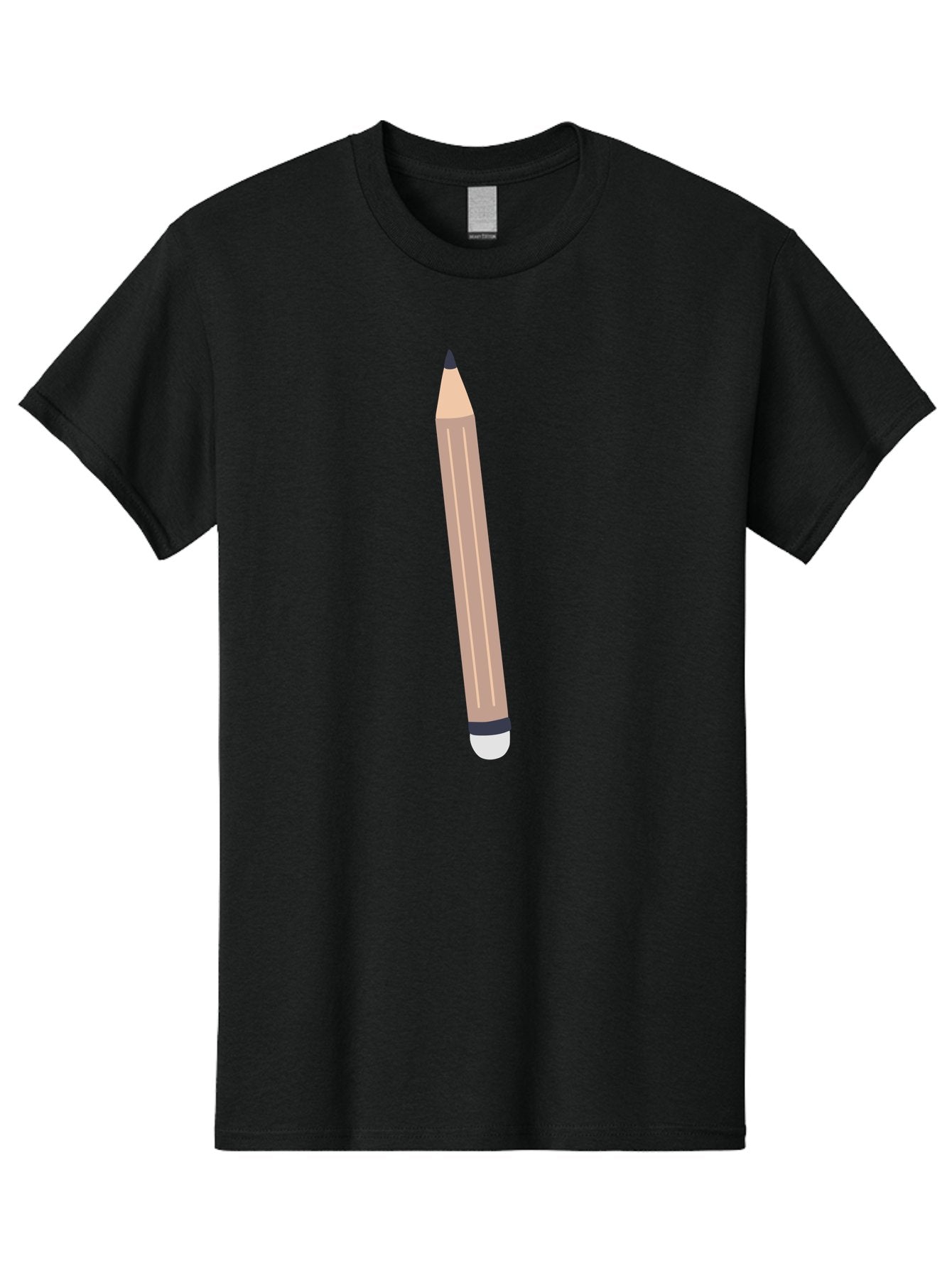 Pencil Men'S Graphic Tee, 100% Cotton, Comfortable Casual Summer Wear, Machine Washable, Wooden Pencil, Sharp Tip, Black Ferrule, White Eraser, Stationery Item, Writing Tool, Drawing Instrument, Office Supply Aac067 11