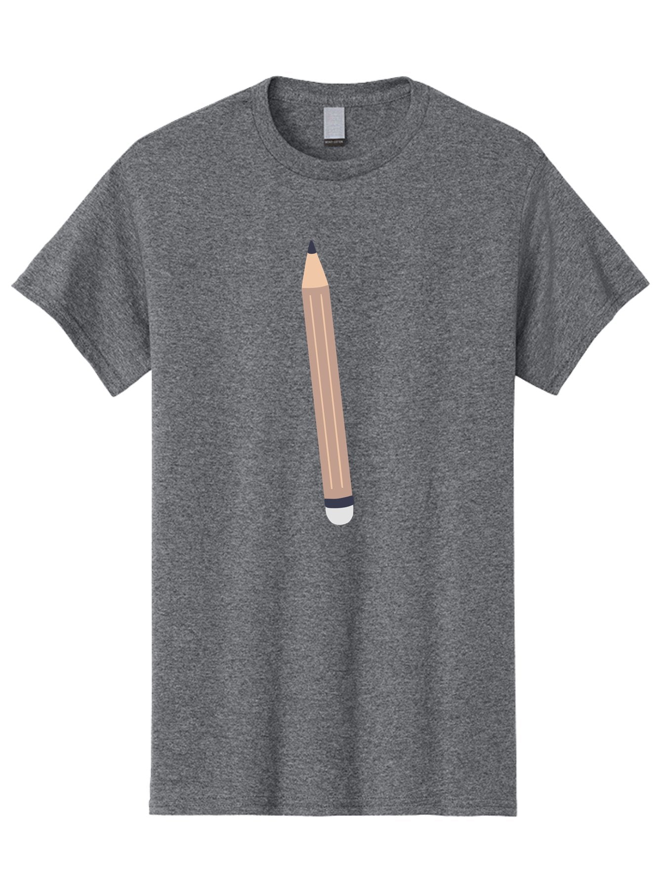 Pencil Men'S Graphic Tee, 100% Cotton, Comfortable Casual Summer Wear, Machine Washable, Wooden Pencil, Sharp Tip, Black Ferrule, White Eraser, Stationery Item, Writing Tool, Drawing Instrument, Office Supply Aac067 4