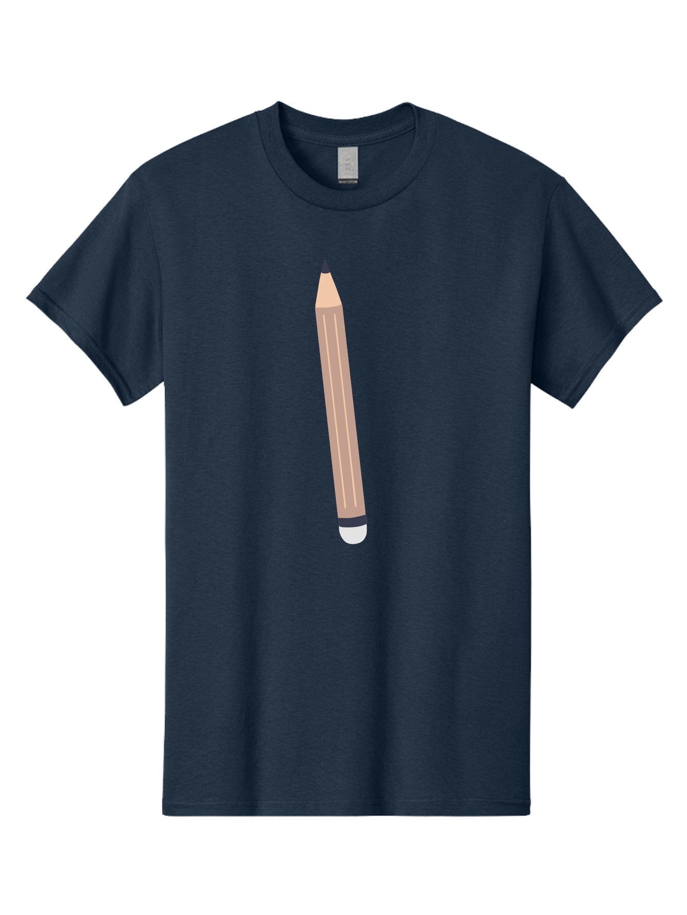 Pencil Men'S Graphic Tee, 100% Cotton, Comfortable Casual Summer Wear, Machine Washable, Wooden Pencil, Sharp Tip, Black Ferrule, White Eraser, Stationery Item, Writing Tool, Drawing Instrument, Office Supply Aac067 13