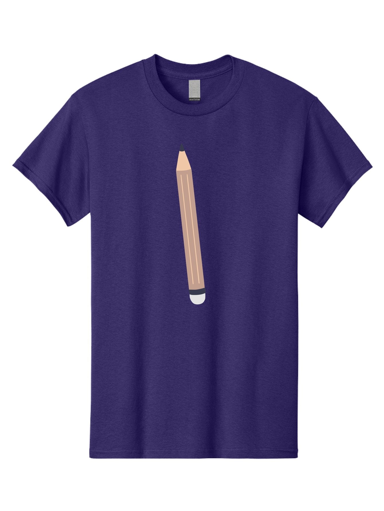 Pencil Men'S Graphic Tee, 100% Cotton, Comfortable Casual Summer Wear, Machine Washable, Wooden Pencil, Sharp Tip, Black Ferrule, White Eraser, Stationery Item, Writing Tool, Drawing Instrument, Office Supply Aac067