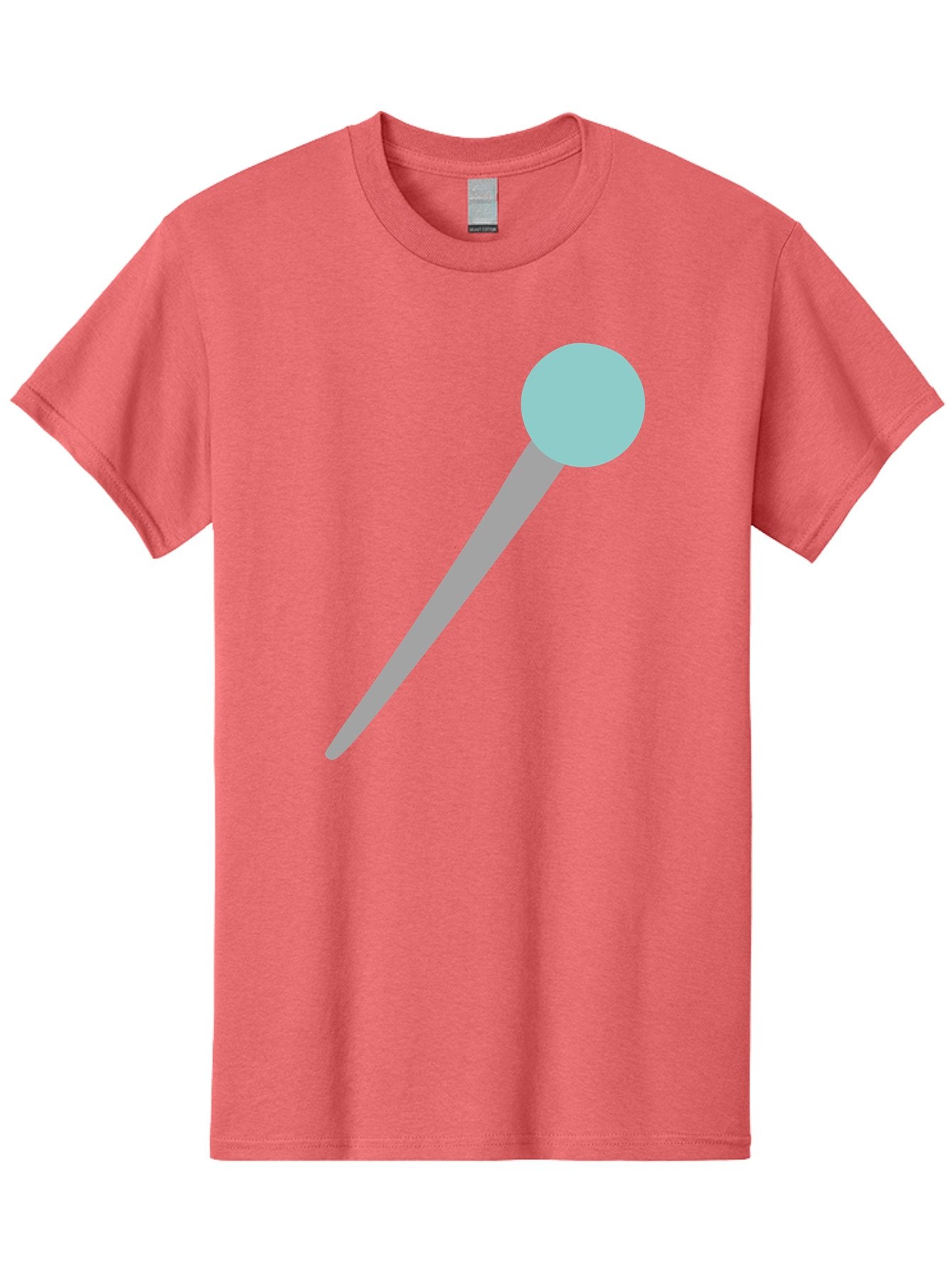 Pin-1 Men'S Graphic Tee, 100% Cotton, Comfortable Casual Summer Wear, Machine Washable, Thumbtack, Push Pin, Office Supplies, Stationery, Gray Metal, Light Blue Head, Simple Design, Minimalist Icon Aac069 12