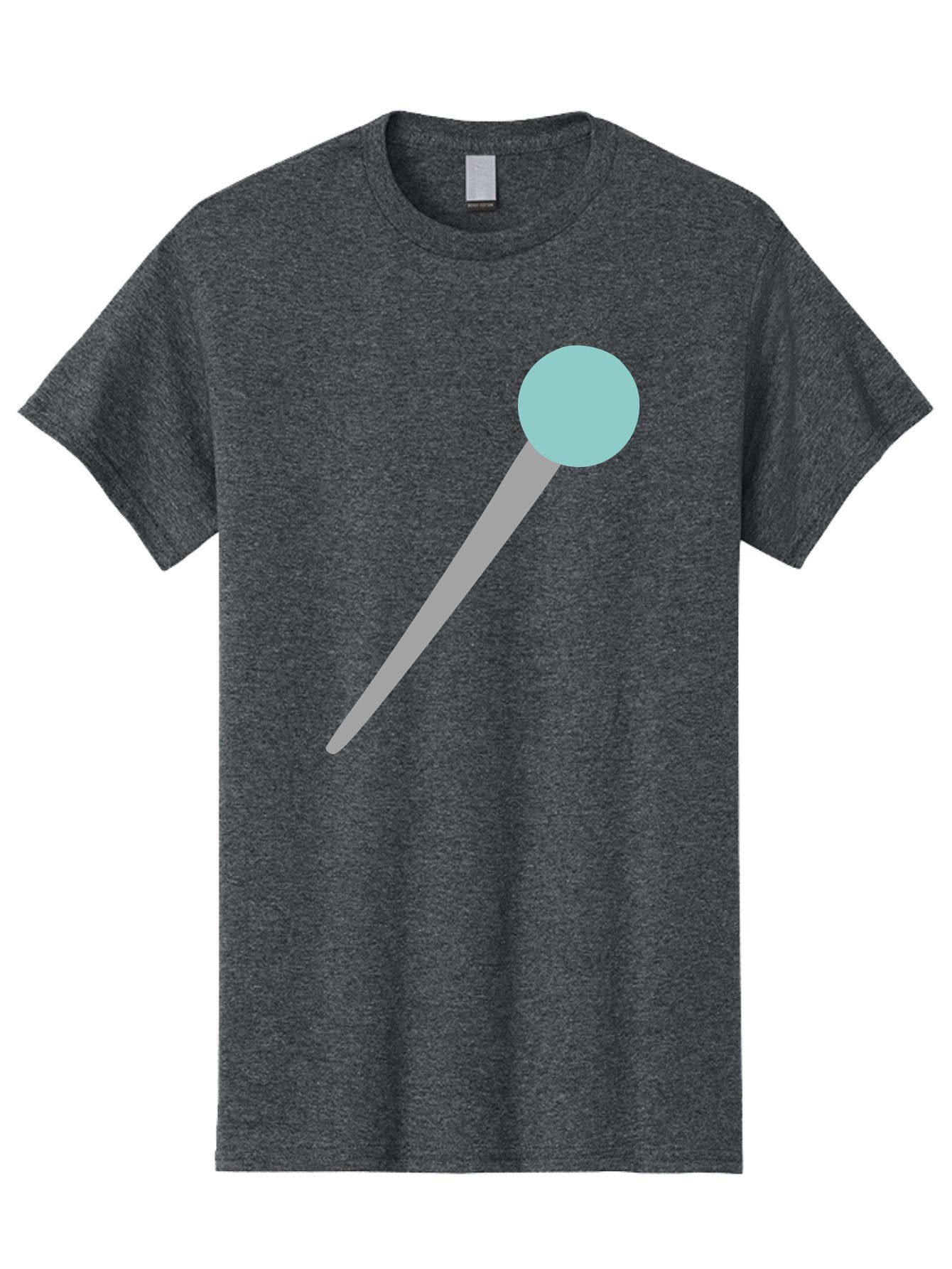 Pin-1 Men'S Graphic Tee, 100% Cotton, Comfortable Casual Summer Wear, Machine Washable, Thumbtack, Push Pin, Office Supplies, Stationery, Gray Metal, Light Blue Head, Simple Design, Minimalist Icon Aac069 4
