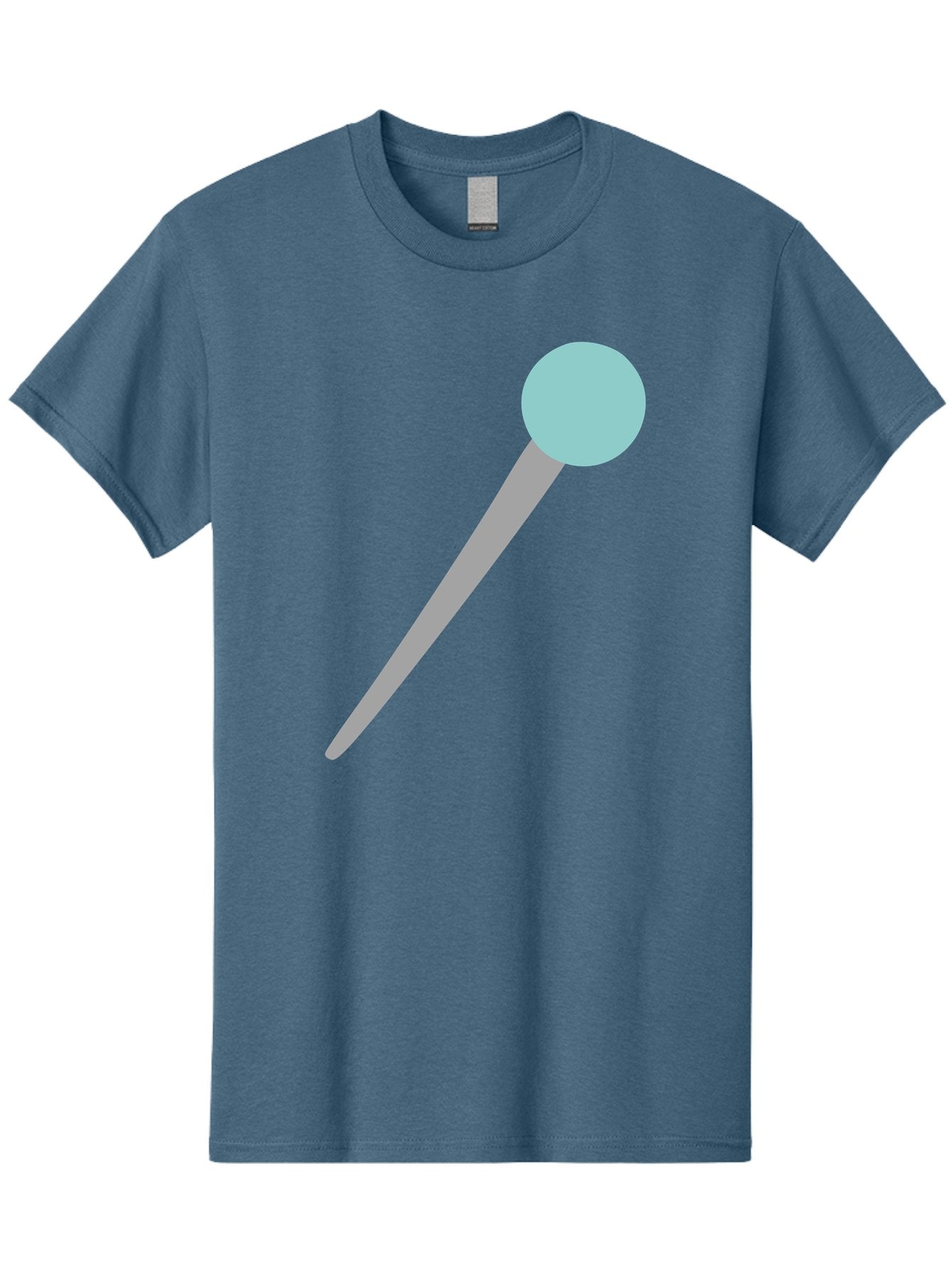 Pin-1 Men'S Graphic Tee, 100% Cotton, Comfortable Casual Summer Wear, Machine Washable, Thumbtack, Push Pin, Office Supplies, Stationery, Gray Metal, Light Blue Head, Simple Design, Minimalist Icon Aac069 10
