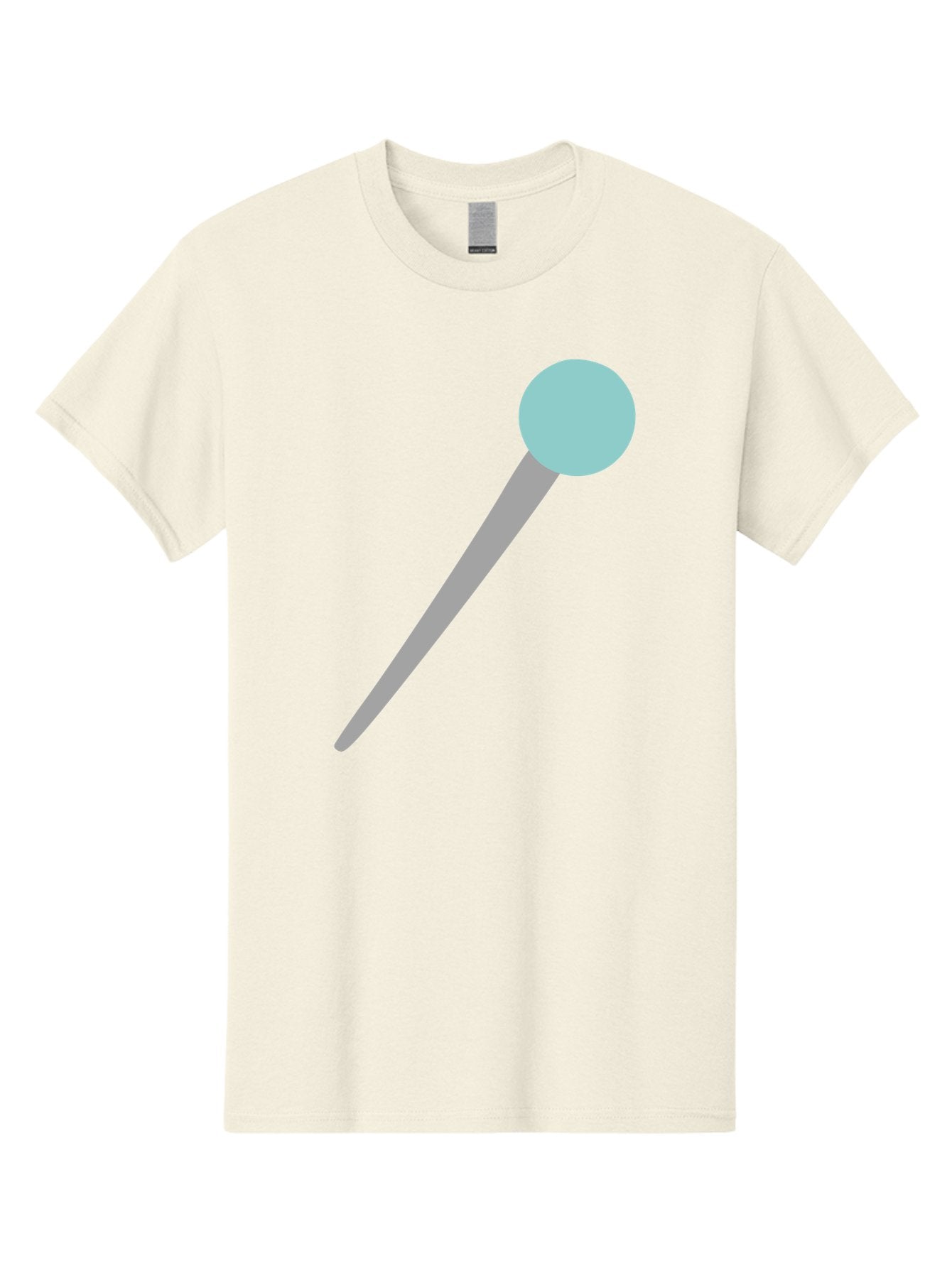 Pin-1 Men'S Graphic Tee, 100% Cotton, Comfortable Casual Summer Wear, Machine Washable, Thumbtack, Push Pin, Office Supplies, Stationery, Gray Metal, Light Blue Head, Simple Design, Minimalist Icon Aac069 9