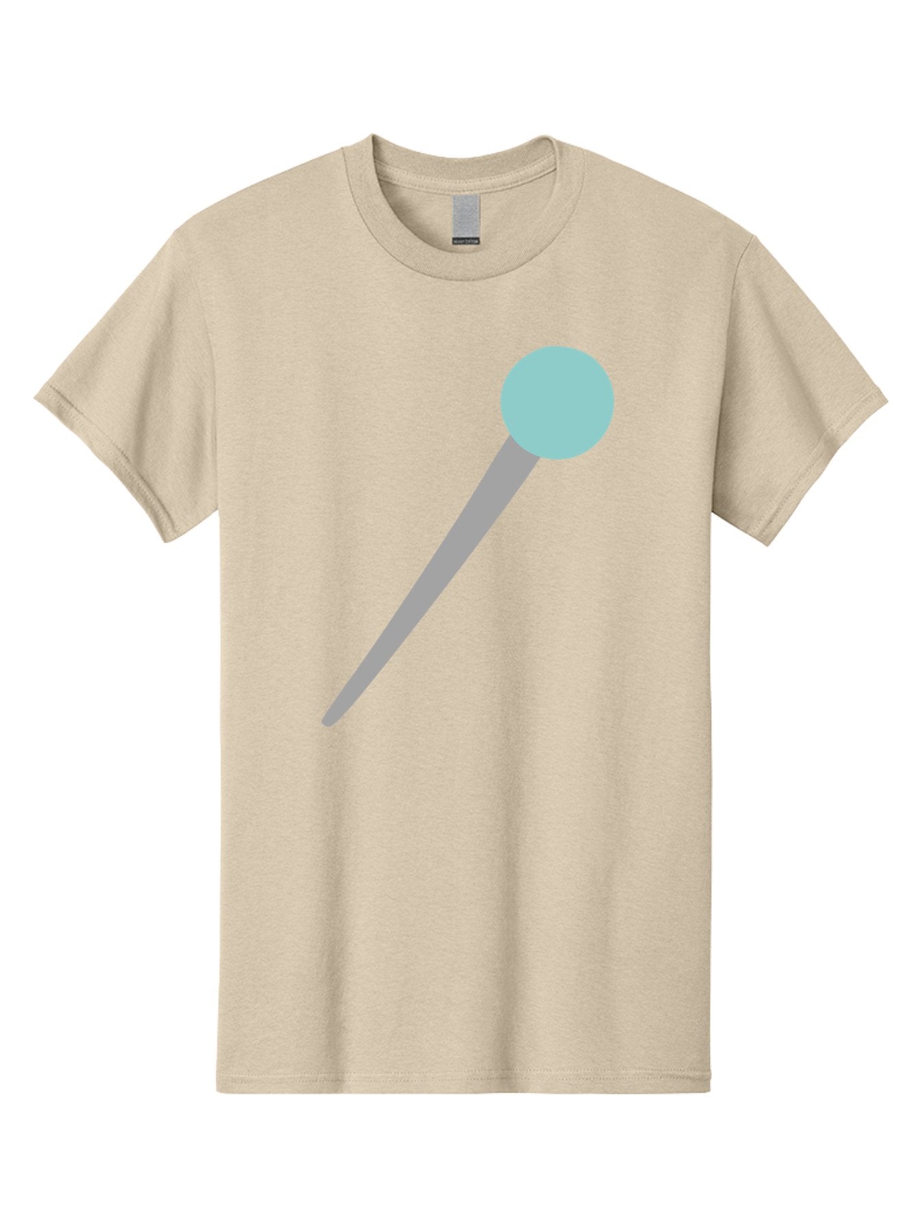 Pin-1 Men'S Graphic Tee, 100% Cotton, Comfortable Casual Summer Wear, Machine Washable, Thumbtack, Push Pin, Office Supplies, Stationery, Gray Metal, Light Blue Head, Simple Design, Minimalist Icon Aac069 13