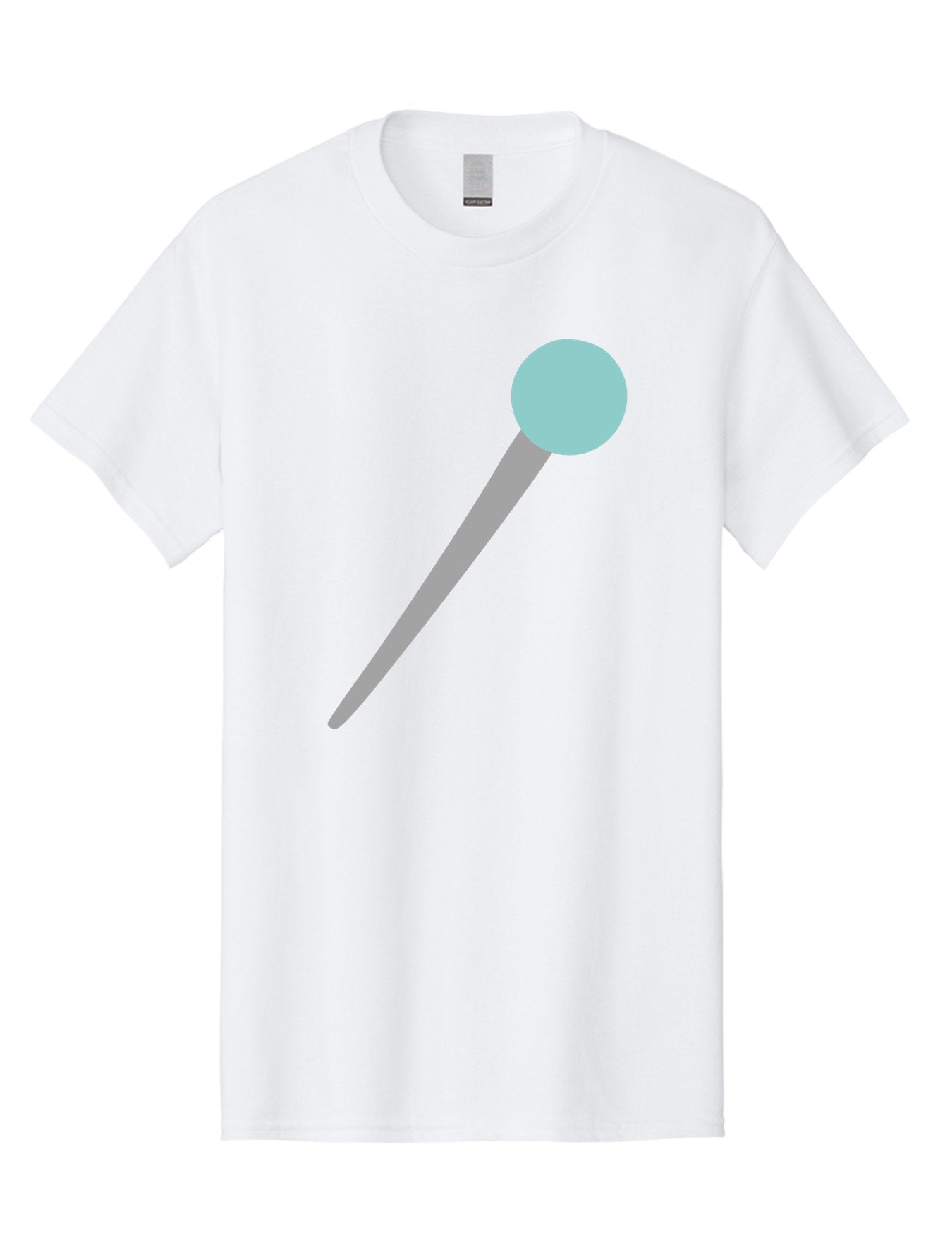 Pin-1 Men'S Graphic Tee, 100% Cotton, Comfortable Casual Summer Wear, Machine Washable, Thumbtack, Push Pin, Office Supplies, Stationery, Gray Metal, Light Blue Head, Simple Design, Minimalist Icon Aac069 14