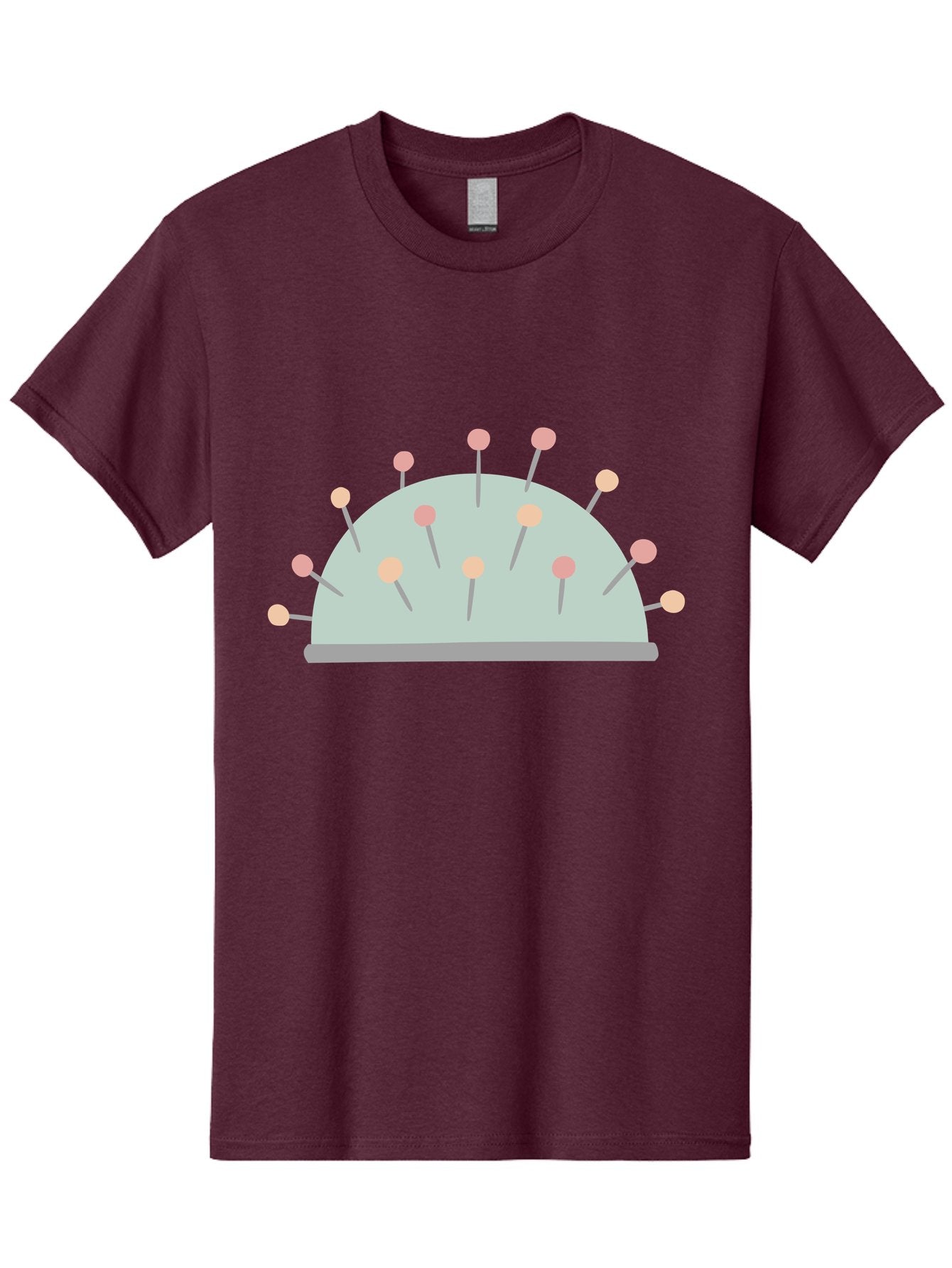 Pin-Cushion Men'S Graphic Tee, 100% Cotton, Comfortable Casual Summer Wear, Machine Washable, Sewing Accessories, Pin Cushion, Crafting Tools, Needles And Pins, Tailoring Supplies, Diy Sewing, Needlework, Embroidery, Pastel Colors Aac070 5