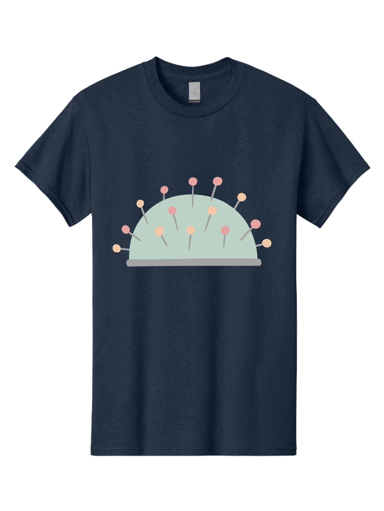 Pin-Cushion Men'S Graphic Tee, 100% Cotton, Comfortable Casual Summer Wear, Machine Washable, Sewing Accessories, Pin Cushion, Crafting Tools, Needles And Pins, Tailoring Supplies, Diy Sewing, Needlework, Embroidery, Pastel Colors Aac070 15