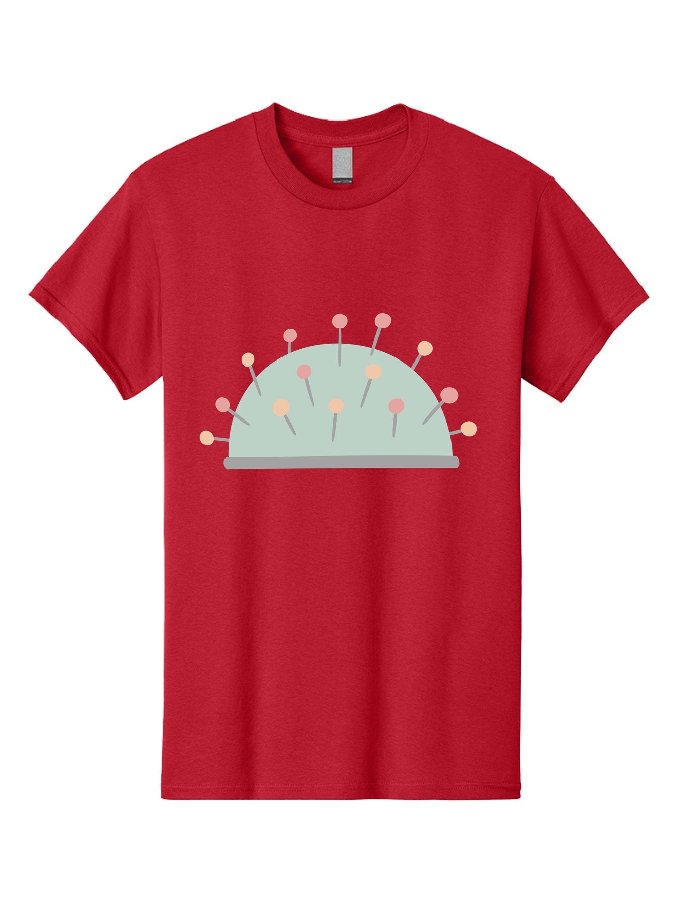 Pin-Cushion Men'S Graphic Tee, 100% Cotton, Comfortable Casual Summer Wear, Machine Washable, Sewing Accessories, Pin Cushion, Crafting Tools, Needles And Pins, Tailoring Supplies, Diy Sewing, Needlework, Embroidery, Pastel Colors Aac070 8