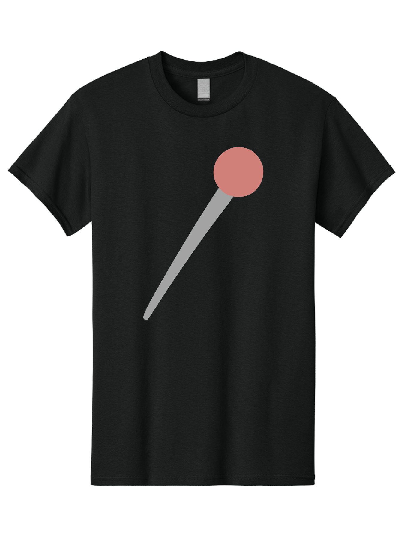 Pin Men'S Graphic Tee, 100% Cotton, Comfortable Casual Summer Wear, Machine Washable, Push Pin, Thumb Tack, Office Supplies, Red Circle, Grey Stick, Simple Design, Minimalistic Icon, Stationery Aac071 29