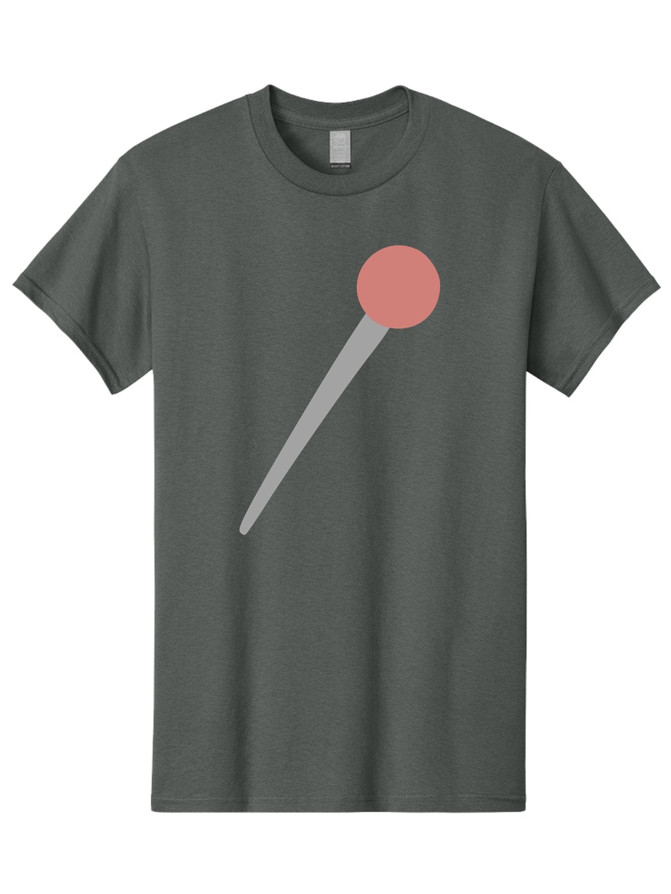 Pin Men'S Graphic Tee, 100% Cotton, Comfortable Casual Summer Wear, Machine Washable, Push Pin, Thumb Tack, Office Supplies, Red Circle, Grey Stick, Simple Design, Minimalistic Icon, Stationery Aac071 10
