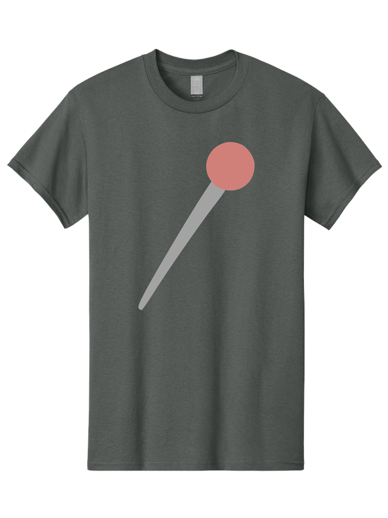 Pin Men'S Graphic Tee, 100% Cotton, Comfortable Casual Summer Wear, Machine Washable, Push Pin, Thumb Tack, Office Supplies, Red Circle, Grey Stick, Simple Design, Minimalistic Icon, Stationery Aac071 27