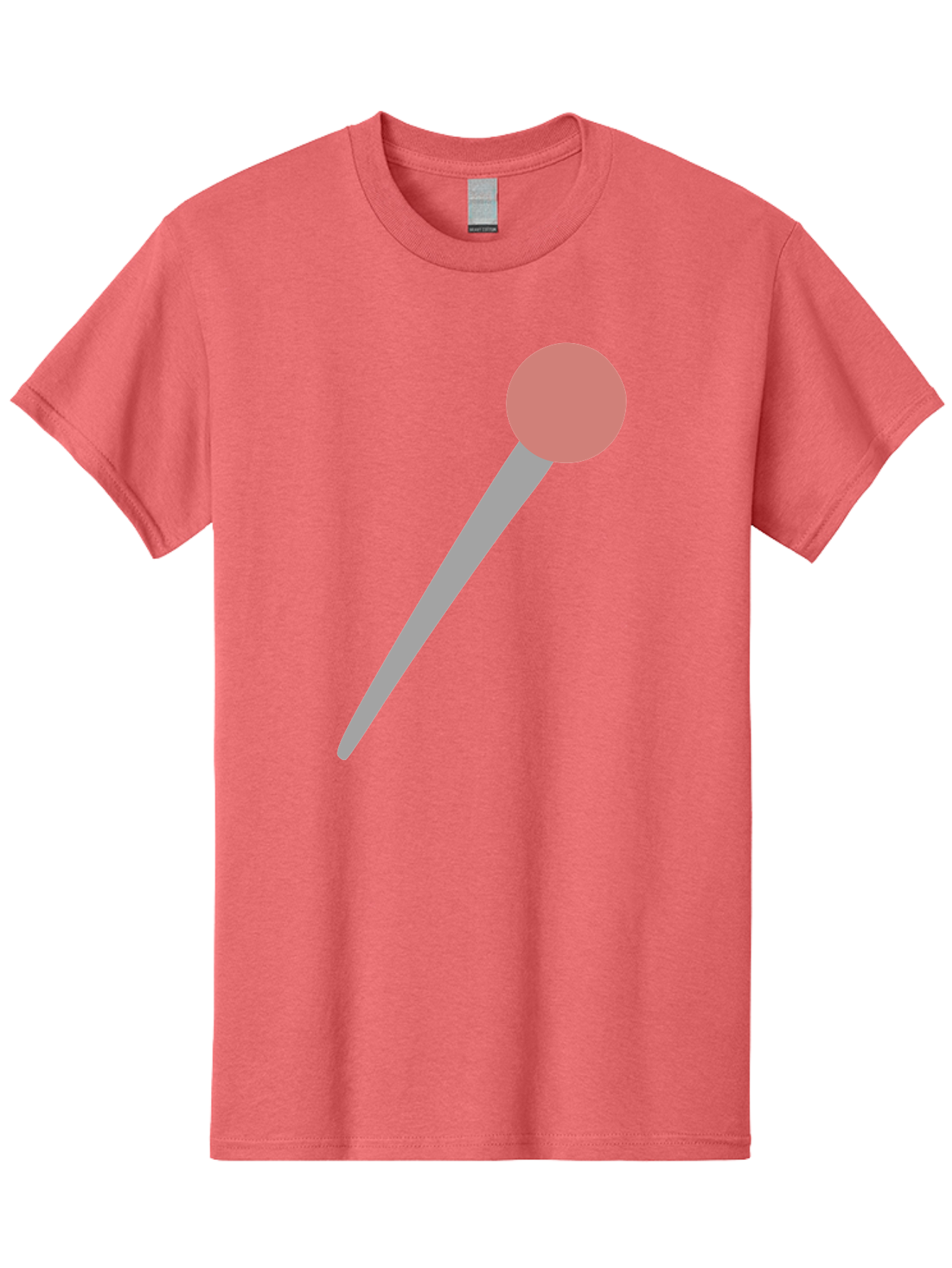 Pin Men'S Graphic Tee, 100% Cotton, Comfortable Casual Summer Wear, Machine Washable, Push Pin, Thumb Tack, Office Supplies, Red Circle, Grey Stick, Simple Design, Minimalistic Icon, Stationery Aac071 13