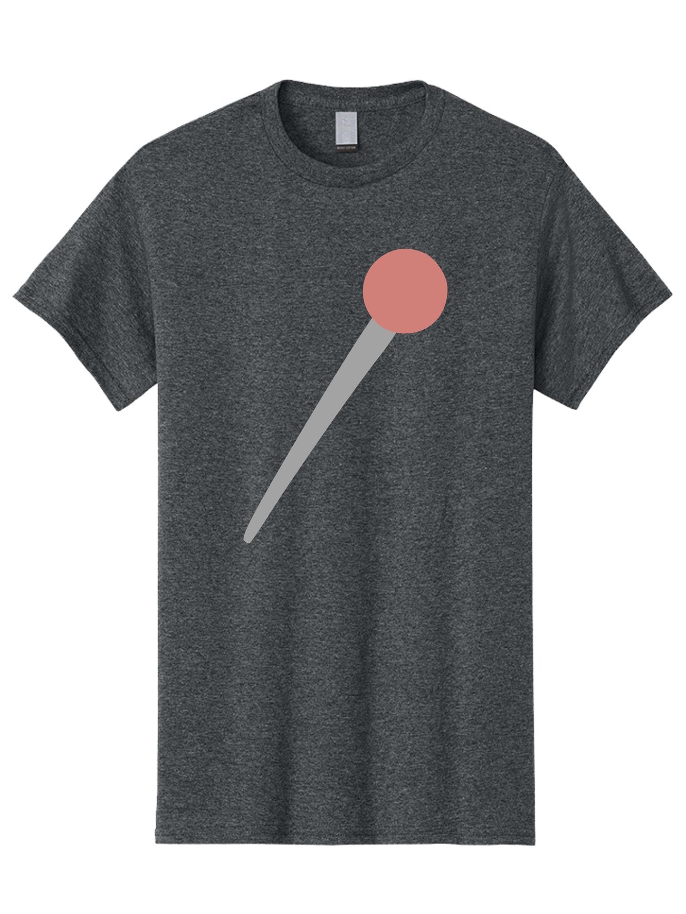 Pin Men'S Graphic Tee, 100% Cotton, Comfortable Casual Summer Wear, Machine Washable, Push Pin, Thumb Tack, Office Supplies, Red Circle, Grey Stick, Simple Design, Minimalistic Icon, Stationery Aac071 3
