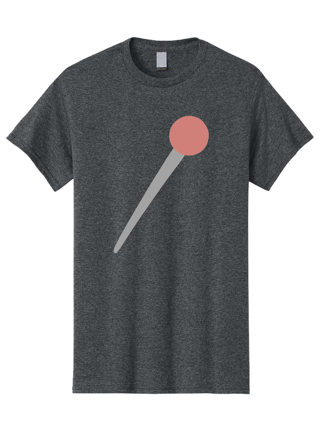 Pin Men'S Graphic Tee, 100% Cotton, Comfortable Casual Summer Wear, Machine Washable, Push Pin, Thumb Tack, Office Supplies, Red Circle, Grey Stick, Simple Design, Minimalistic Icon, Stationery Aac071 17