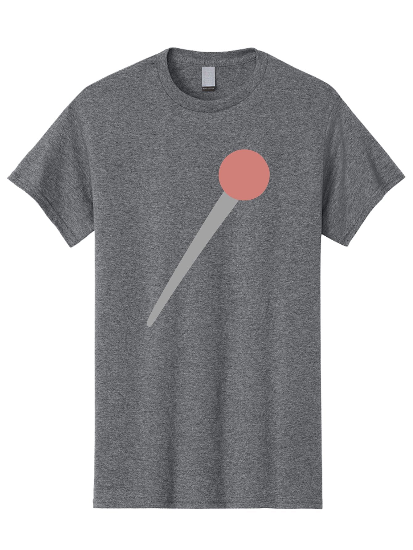 Pin Men'S Graphic Tee, 100% Cotton, Comfortable Casual Summer Wear, Machine Washable, Push Pin, Thumb Tack, Office Supplies, Red Circle, Grey Stick, Simple Design, Minimalistic Icon, Stationery Aac071 7