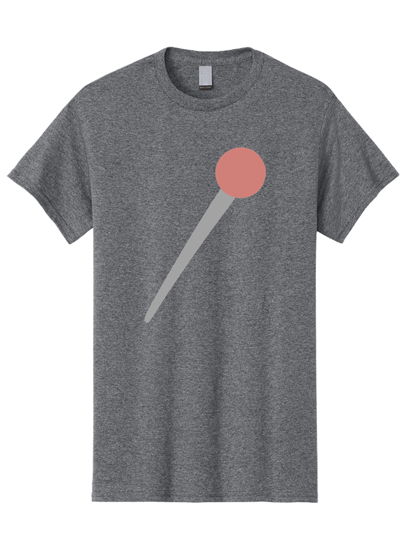 Pin Men'S Graphic Tee, 100% Cotton, Comfortable Casual Summer Wear, Machine Washable, Push Pin, Thumb Tack, Office Supplies, Red Circle, Grey Stick, Simple Design, Minimalistic Icon, Stationery Aac071 25