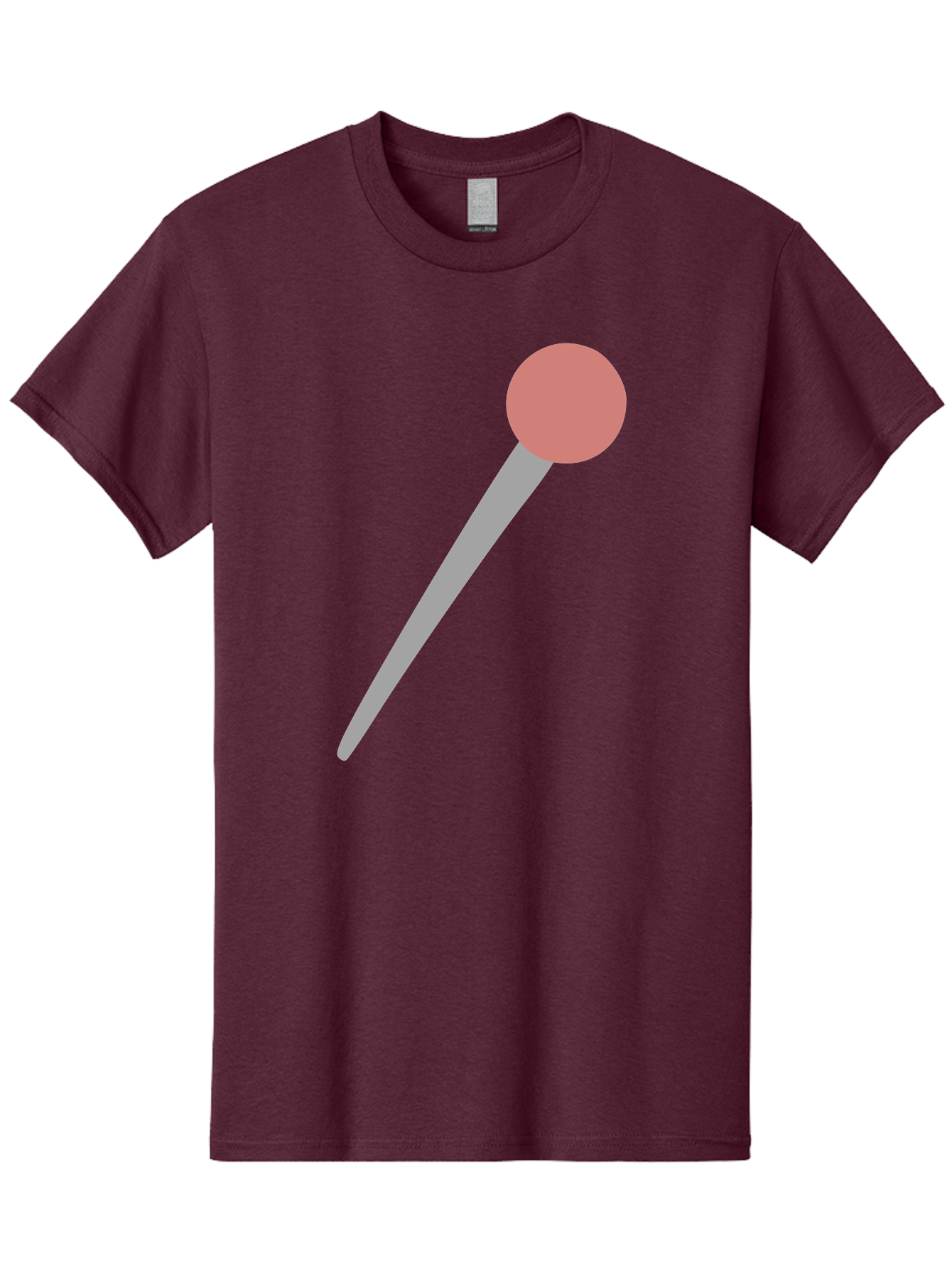 Pin Men'S Graphic Tee, 100% Cotton, Comfortable Casual Summer Wear, Machine Washable, Push Pin, Thumb Tack, Office Supplies, Red Circle, Grey Stick, Simple Design, Minimalistic Icon, Stationery Aac071 15