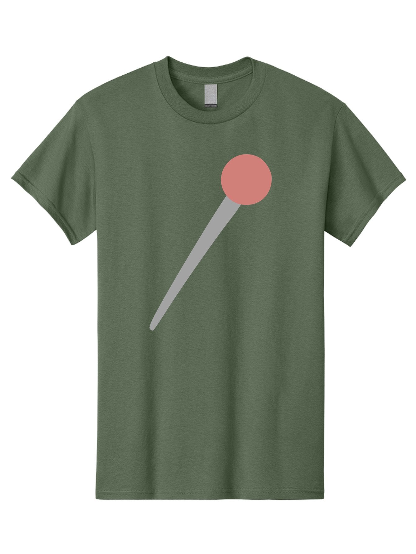 Pin Men'S Graphic Tee, 100% Cotton, Comfortable Casual Summer Wear, Machine Washable, Push Pin, Thumb Tack, Office Supplies, Red Circle, Grey Stick, Simple Design, Minimalistic Icon, Stationery Aac071 4