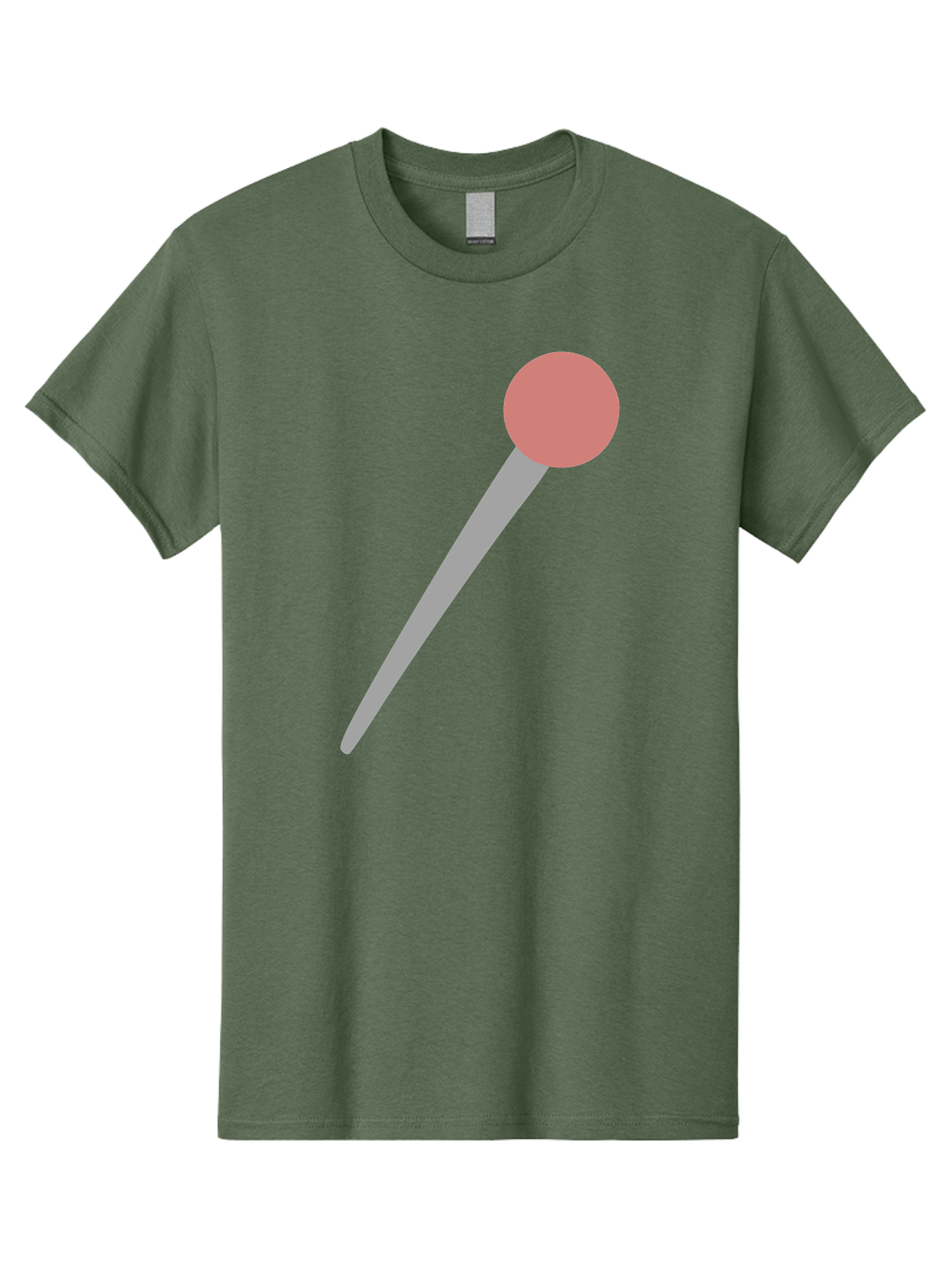Pin Men'S Graphic Tee, 100% Cotton, Comfortable Casual Summer Wear, Machine Washable, Push Pin, Thumb Tack, Office Supplies, Red Circle, Grey Stick, Simple Design, Minimalistic Icon, Stationery Aac071 23