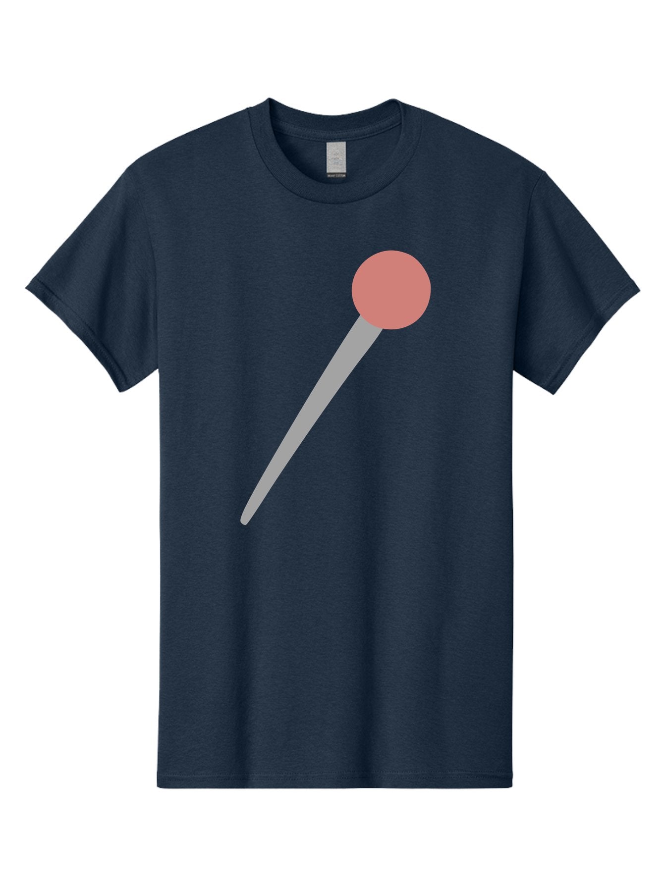 Pin Men'S Graphic Tee, 100% Cotton, Comfortable Casual Summer Wear, Machine Washable, Push Pin, Thumb Tack, Office Supplies, Red Circle, Grey Stick, Simple Design, Minimalistic Icon, Stationery Aac071 12